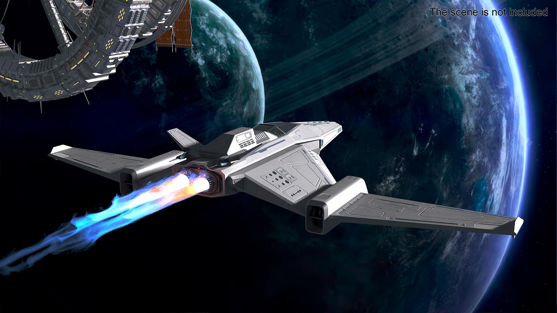 3D Futuristic Space Fighter Aircraft model
