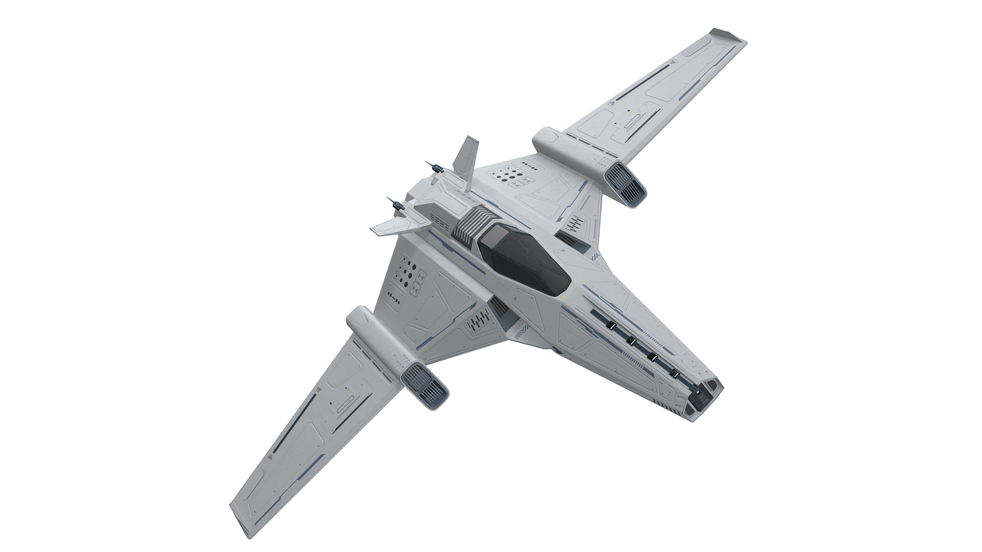 3D Futuristic Space Fighter Aircraft model