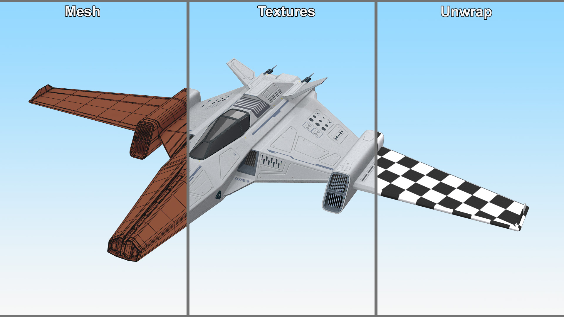 3D Futuristic Space Fighter Aircraft model