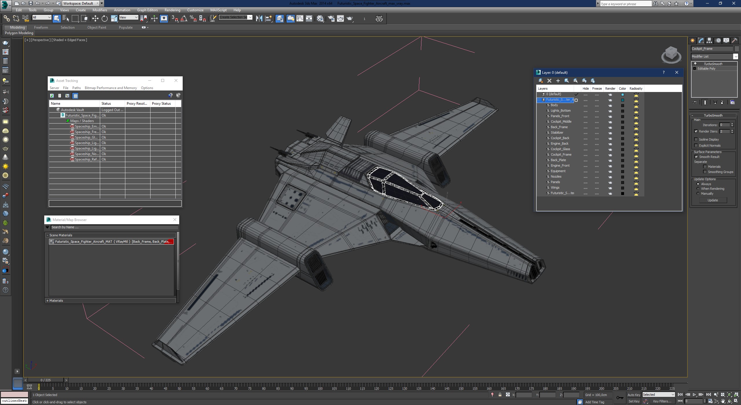 3D Futuristic Space Fighter Aircraft model