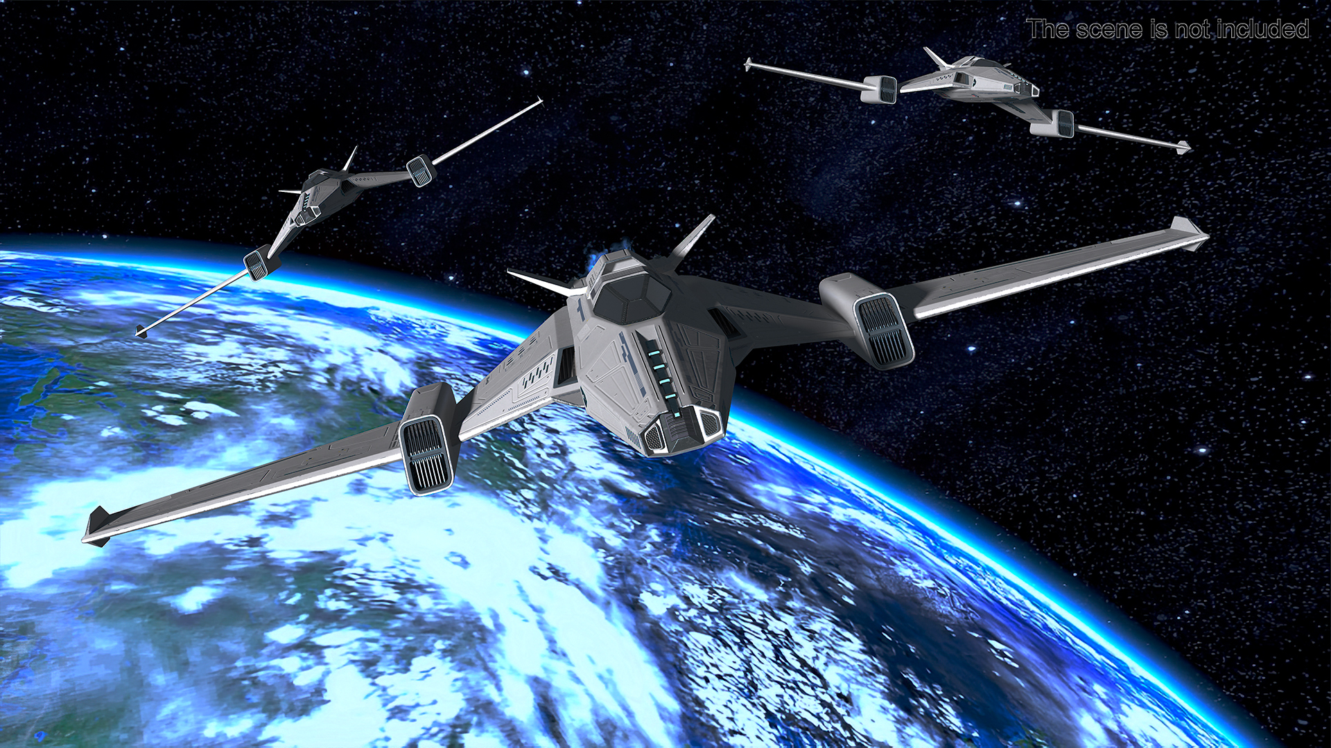 3D Futuristic Space Fighter Aircraft model
