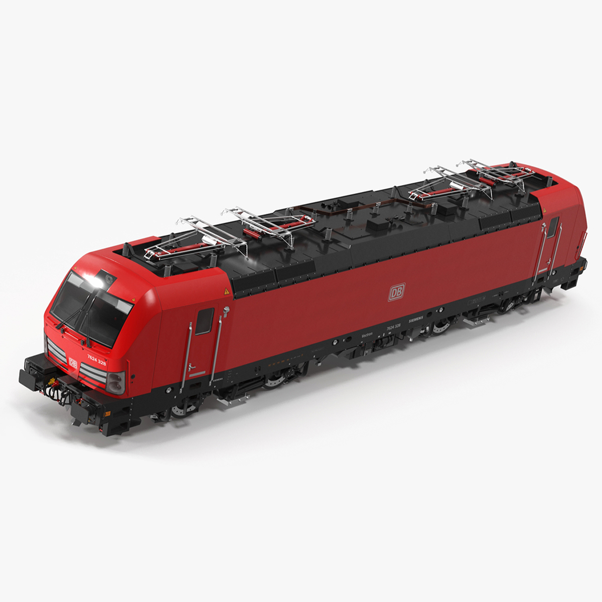 3D Red Siemens Vectron Locomotive Rigged for Cinema 4D