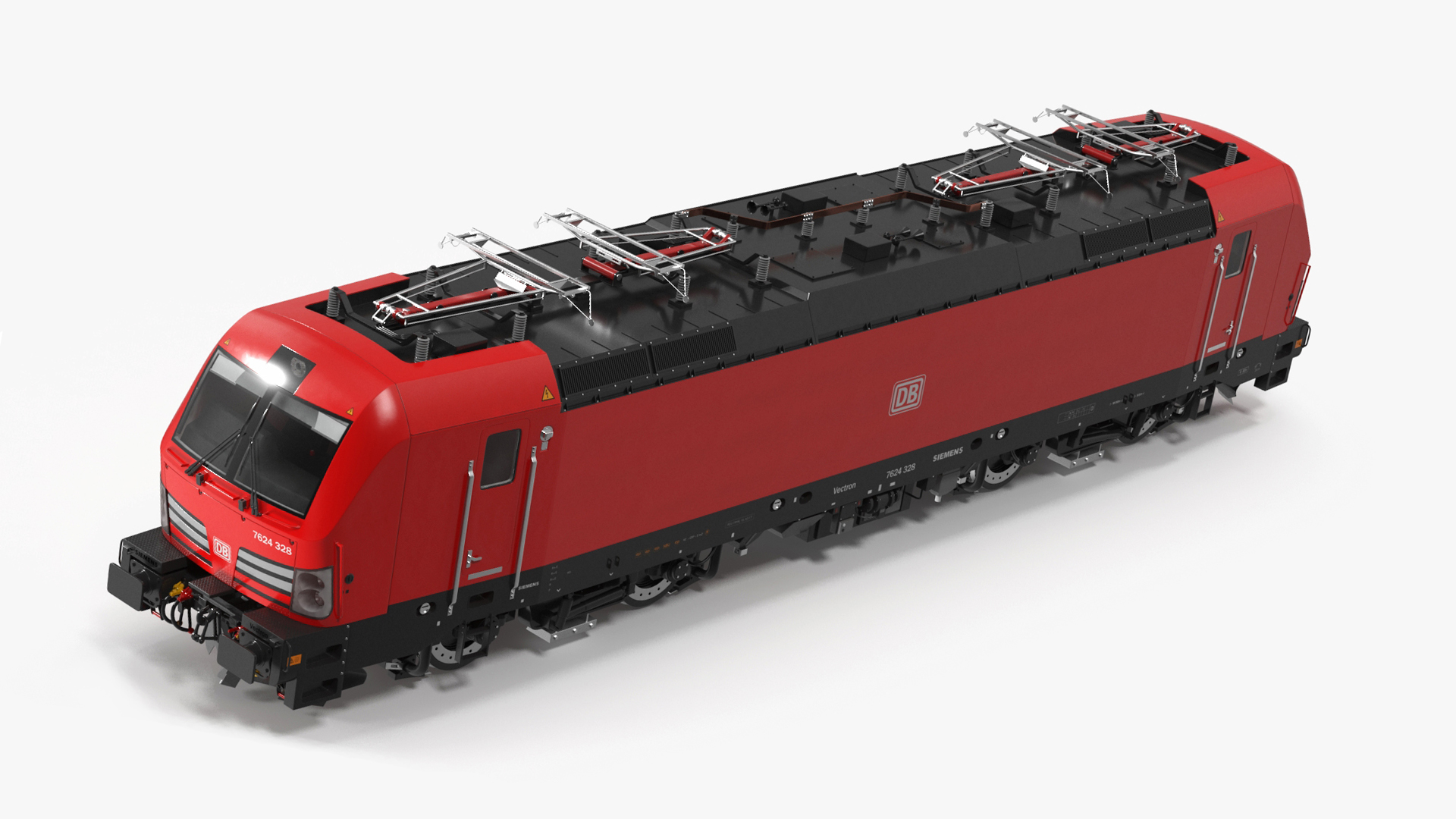3D Red Siemens Vectron Locomotive Rigged for Cinema 4D