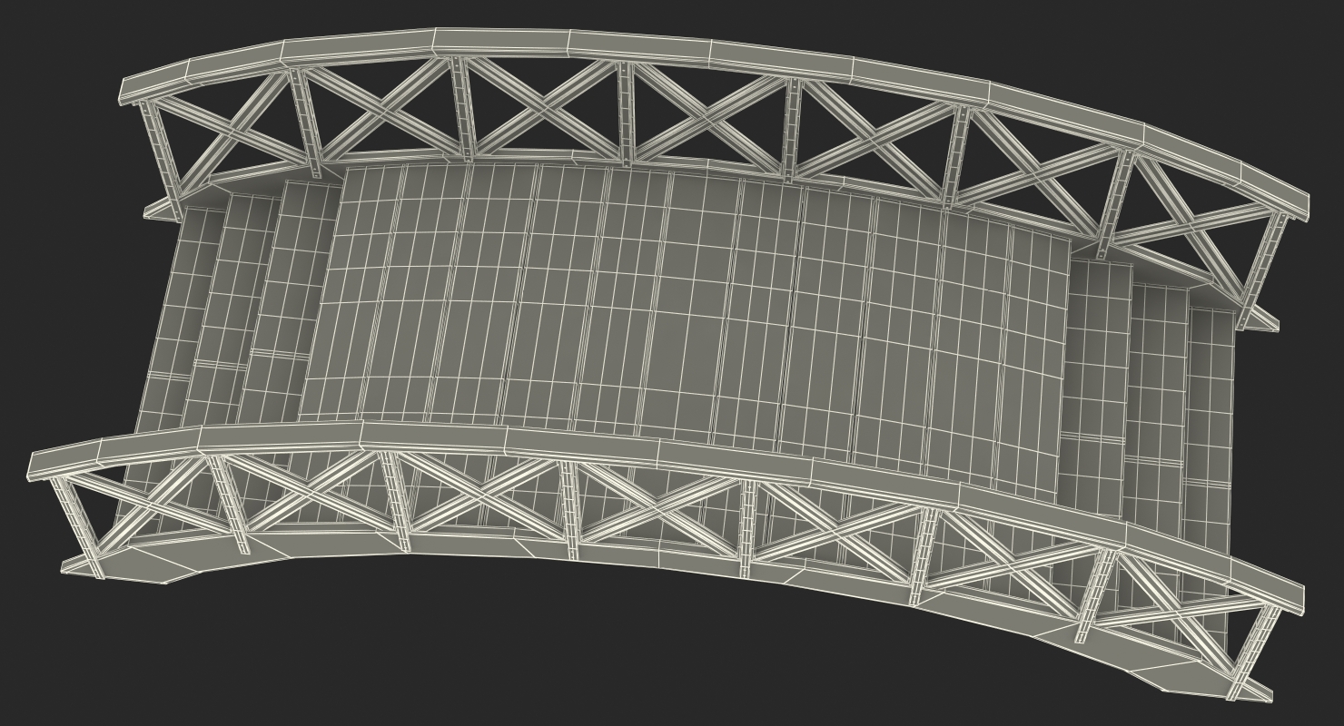 3D Arc Wooden Footbridge