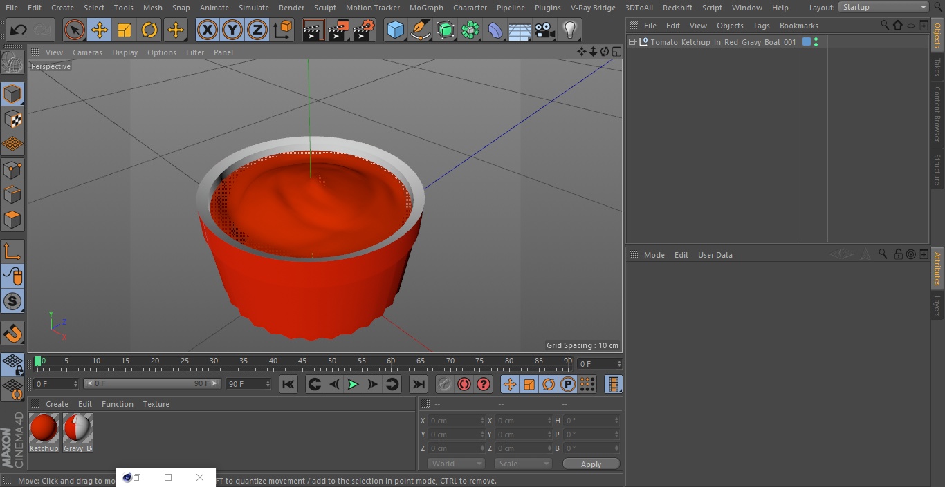 Tomato Ketchup In Red Gravy Boat 3D