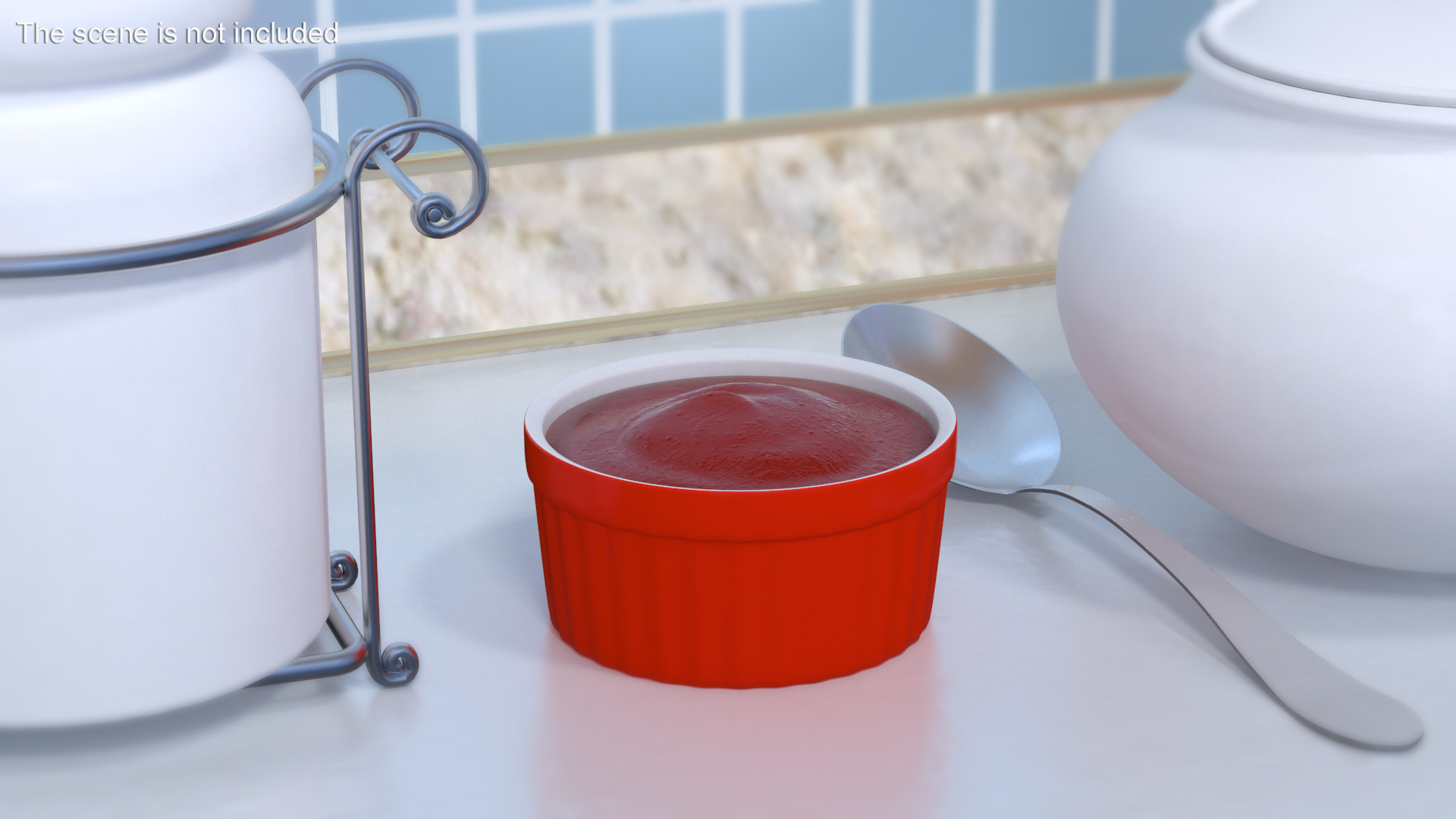 Tomato Ketchup In Red Gravy Boat 3D
