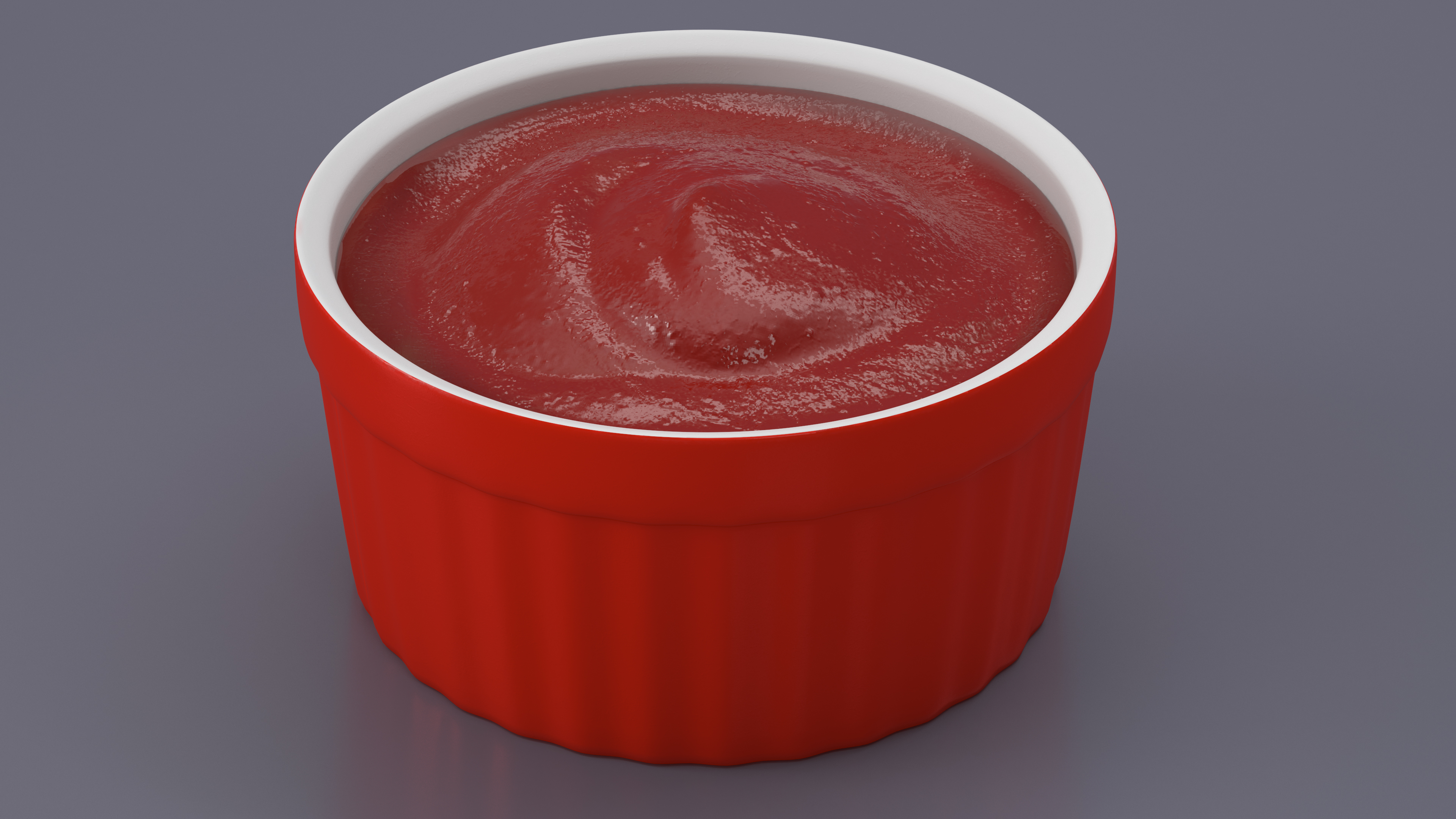 Tomato Ketchup In Red Gravy Boat 3D