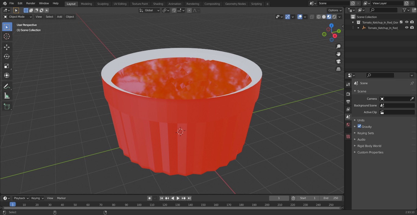 Tomato Ketchup In Red Gravy Boat 3D