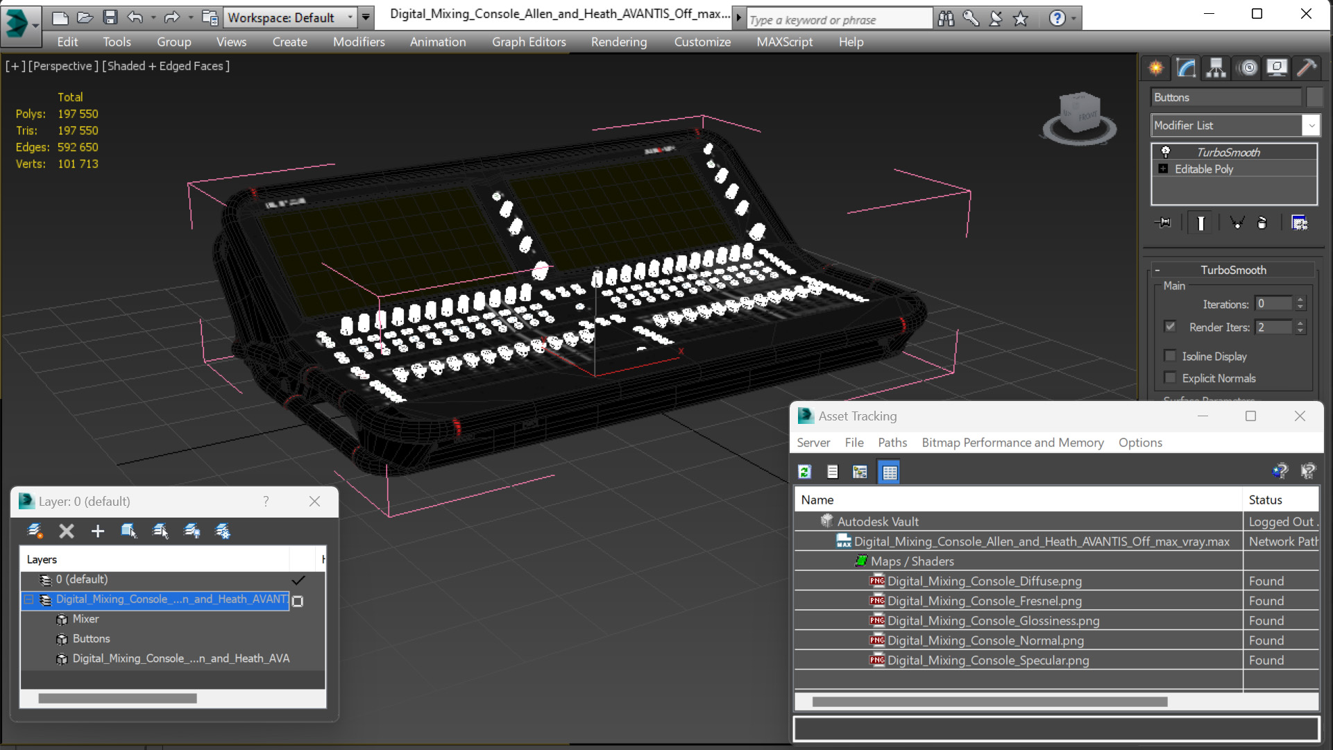 3D model Digital Mixing Console Allen and Heath AVANTIS Off