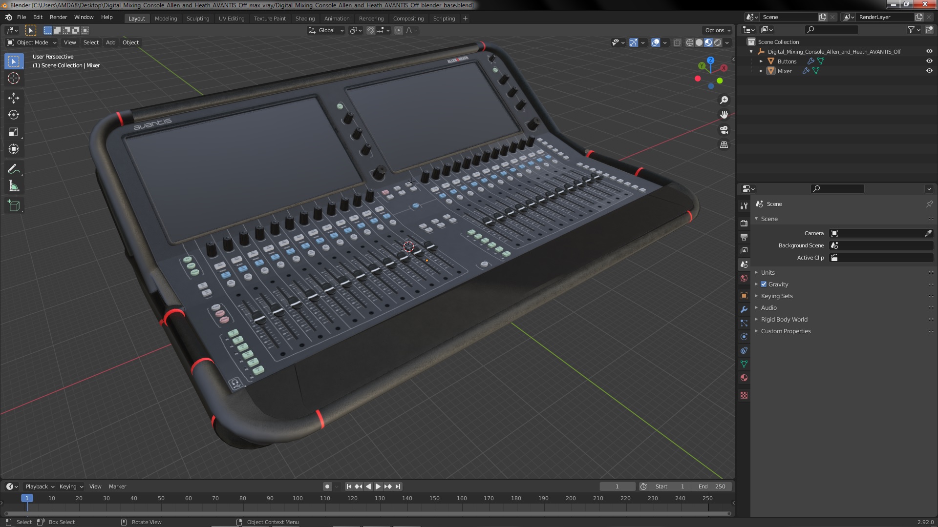 3D model Digital Mixing Console Allen and Heath AVANTIS Off