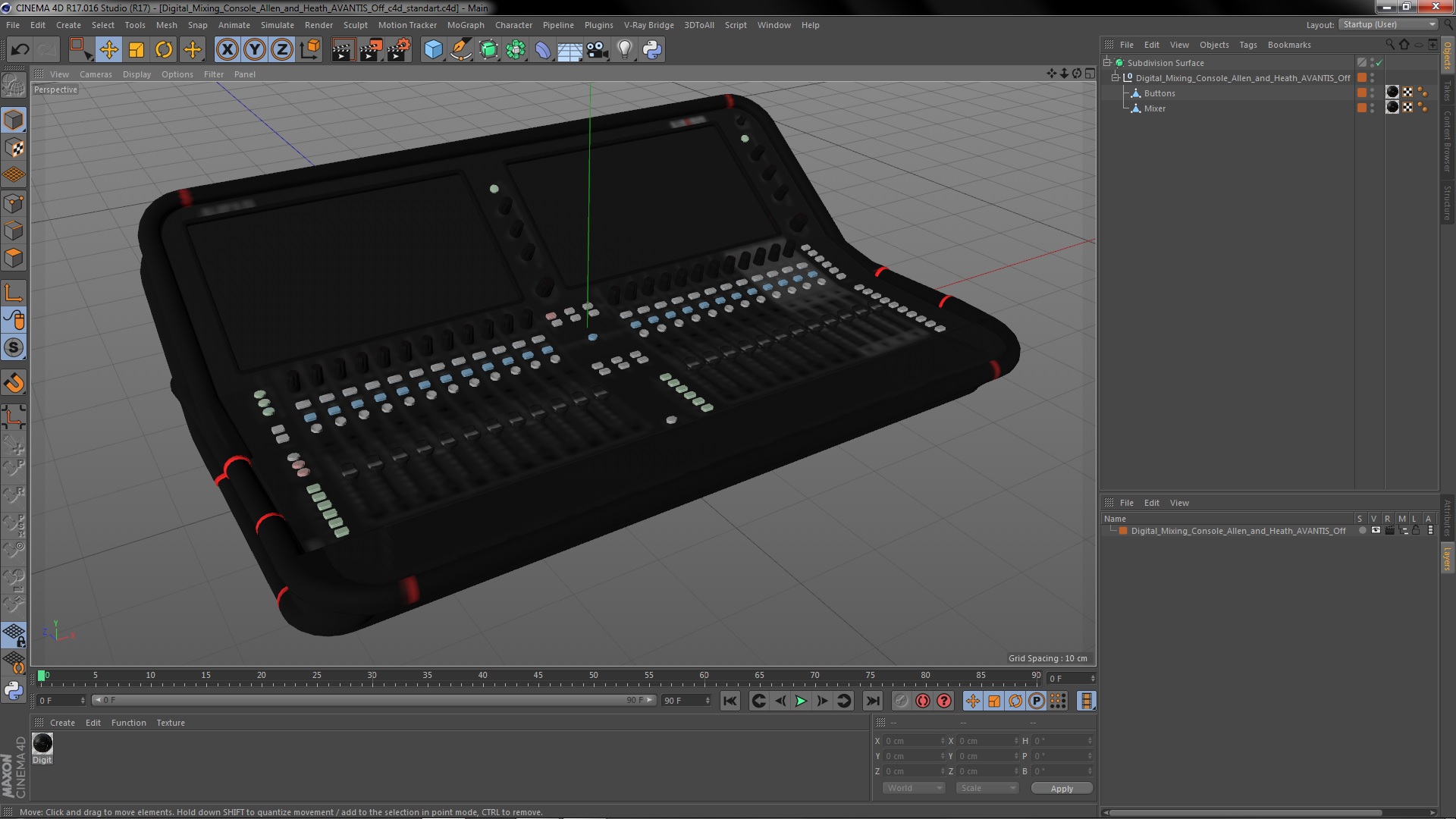 3D model Digital Mixing Console Allen and Heath AVANTIS Off
