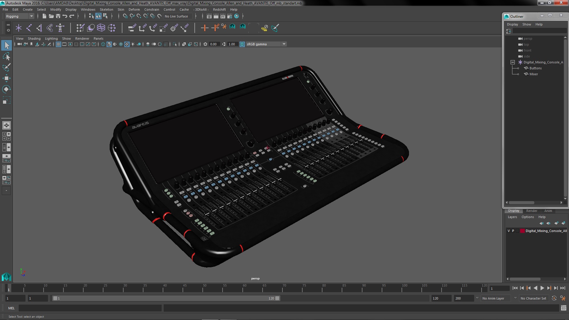 3D model Digital Mixing Console Allen and Heath AVANTIS Off