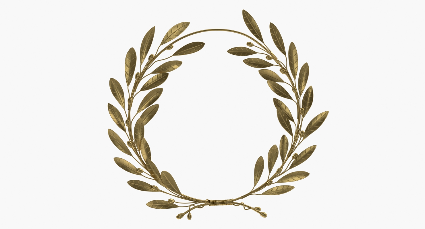 3D Gold Laurel Wreath model