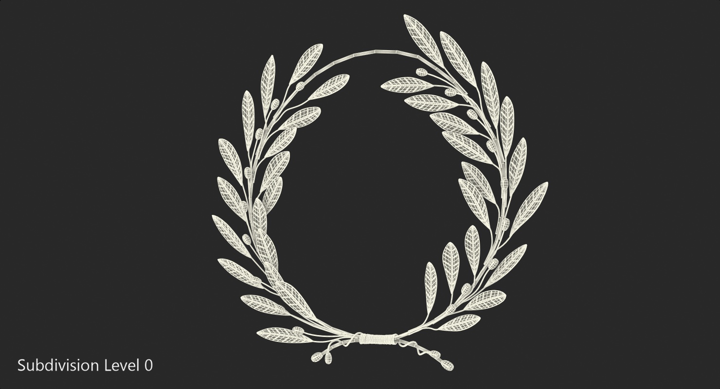 3D Gold Laurel Wreath model