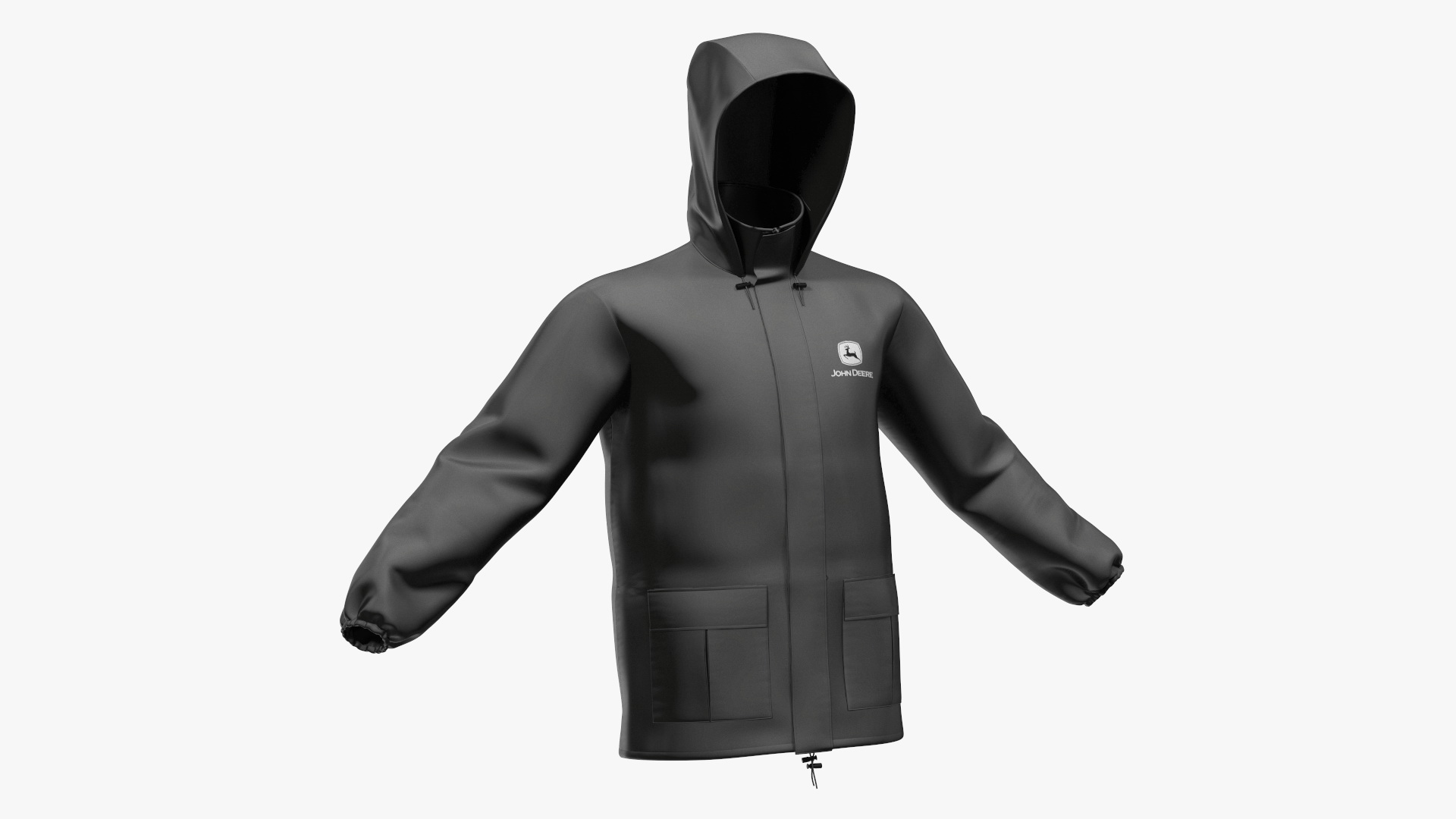 3D model John Deere Unisex Black Rain Jacket