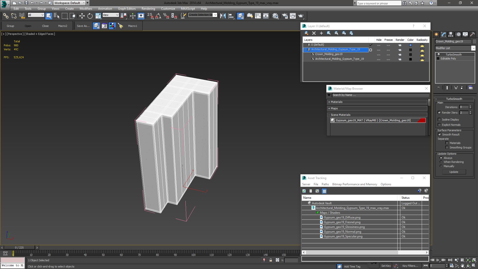 3D Architectural Molding Gypsum Type 19