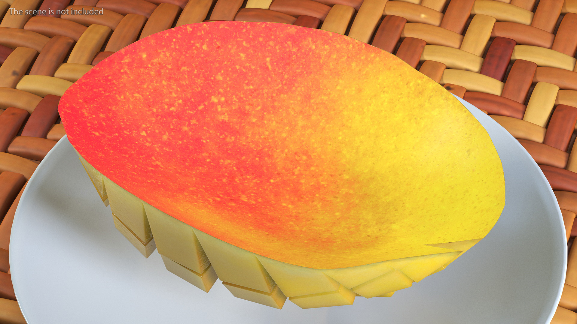 Mango Cut in Squares Red 3D model