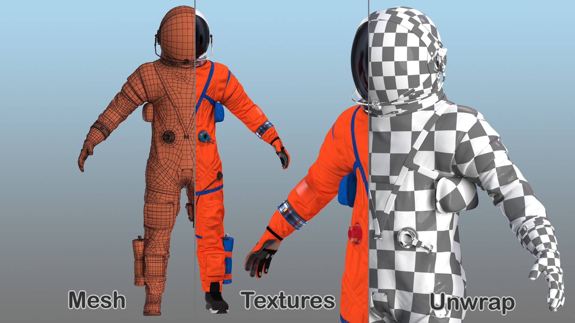 3D Orion Crew Survival System Spacesuit Rigged model