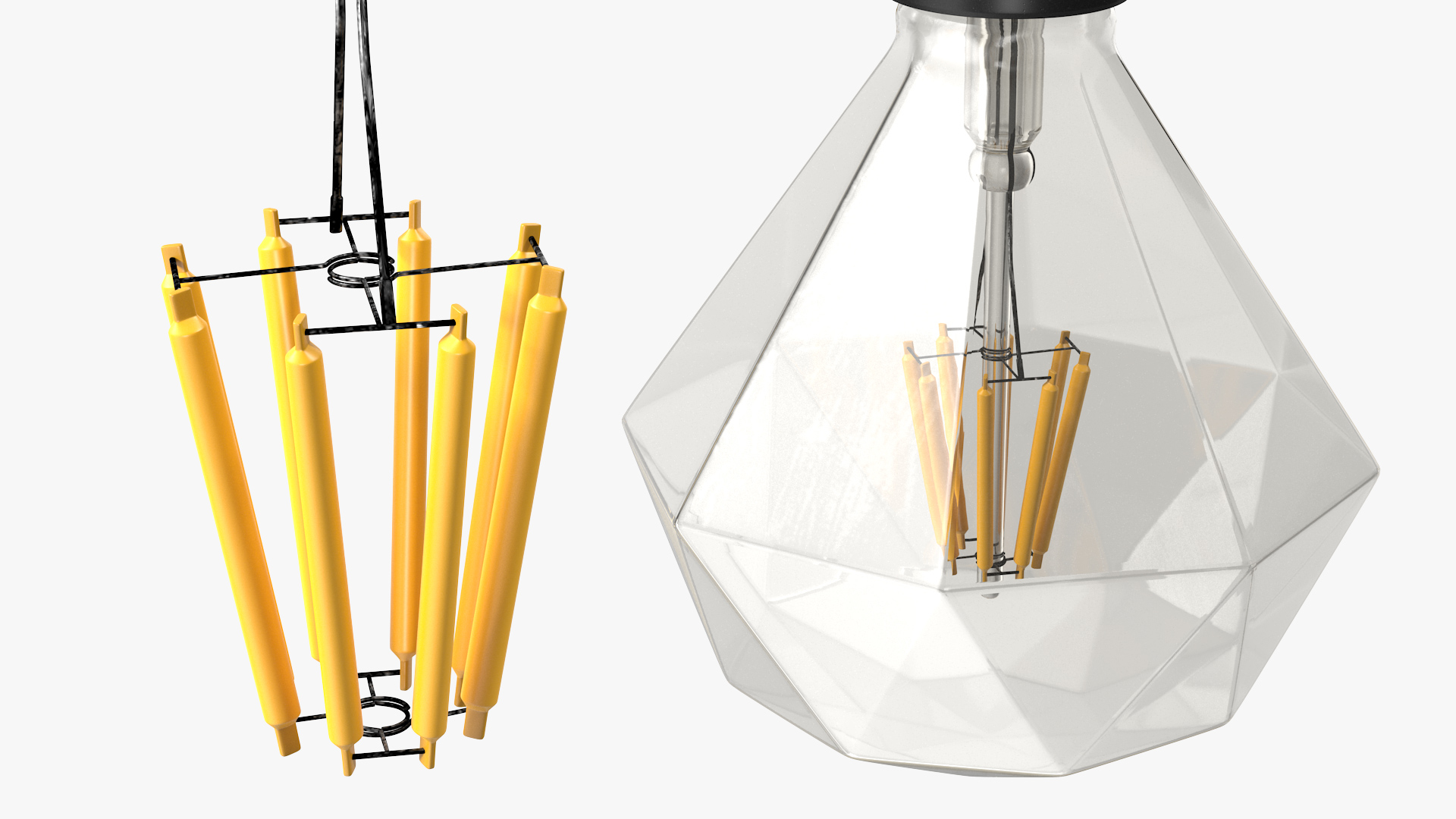 Vintage Wall Lamp Black with Light Bulb 3D model