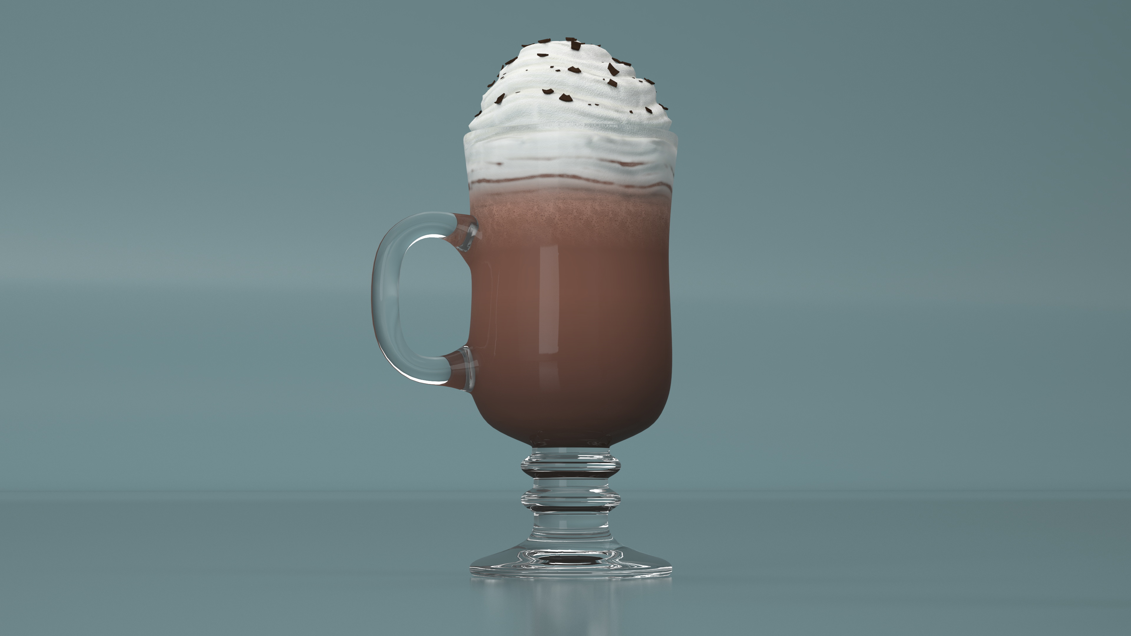 3D Irish Glass Hot Chocolate with Cream