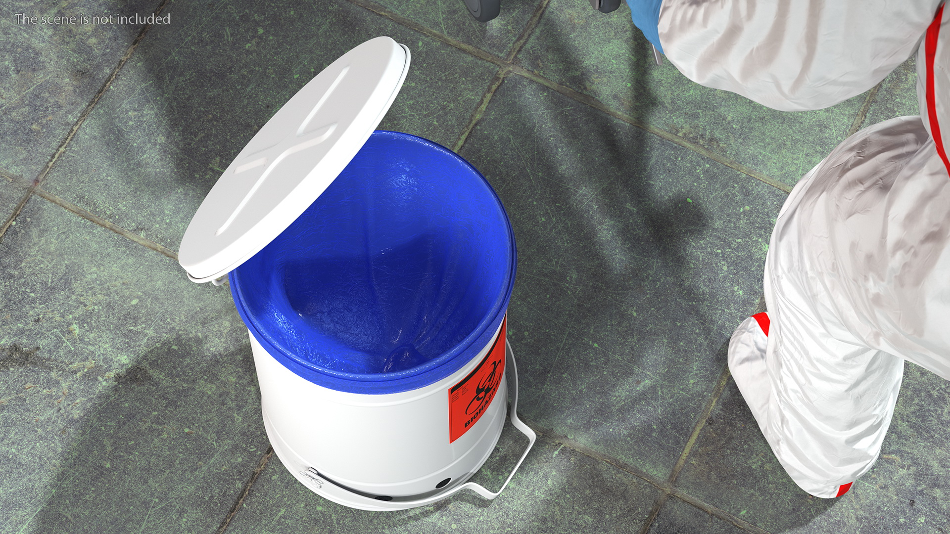 3D Biohazard Steel Waste Can with Foot Pedal