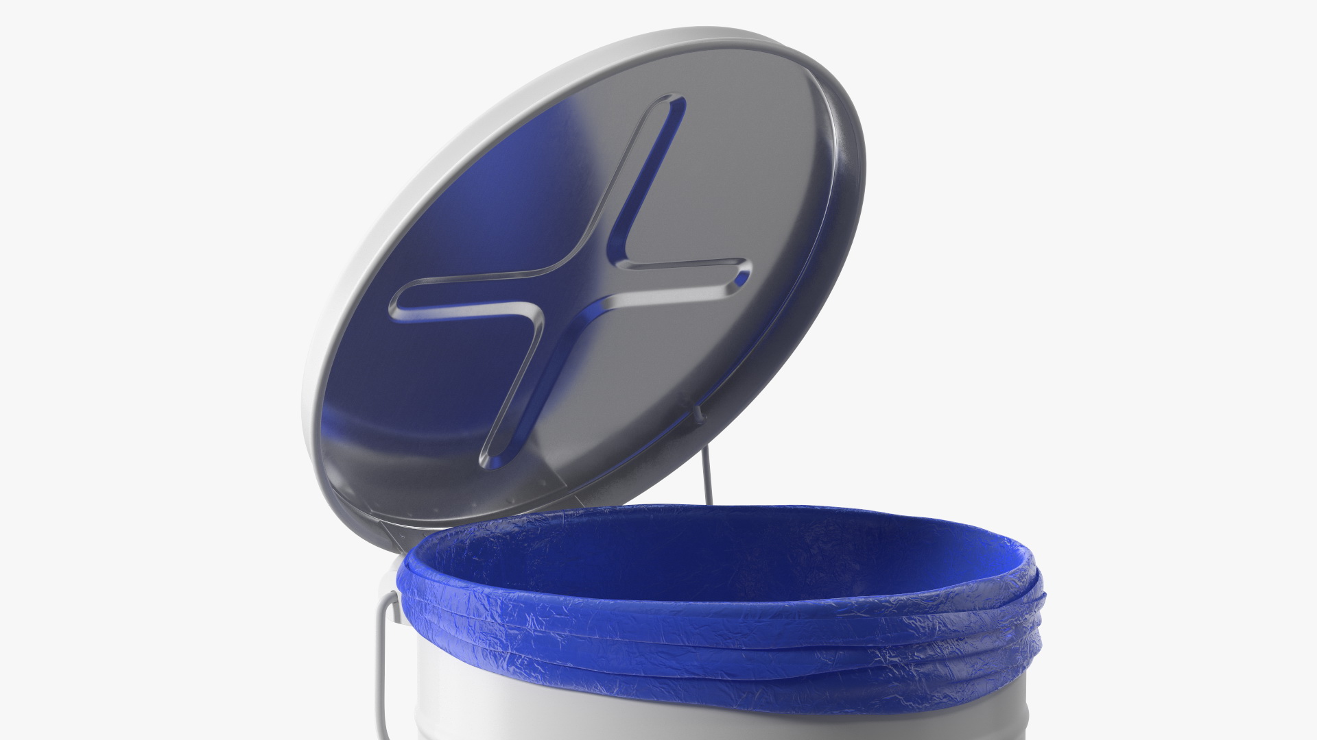 3D Biohazard Steel Waste Can with Foot Pedal
