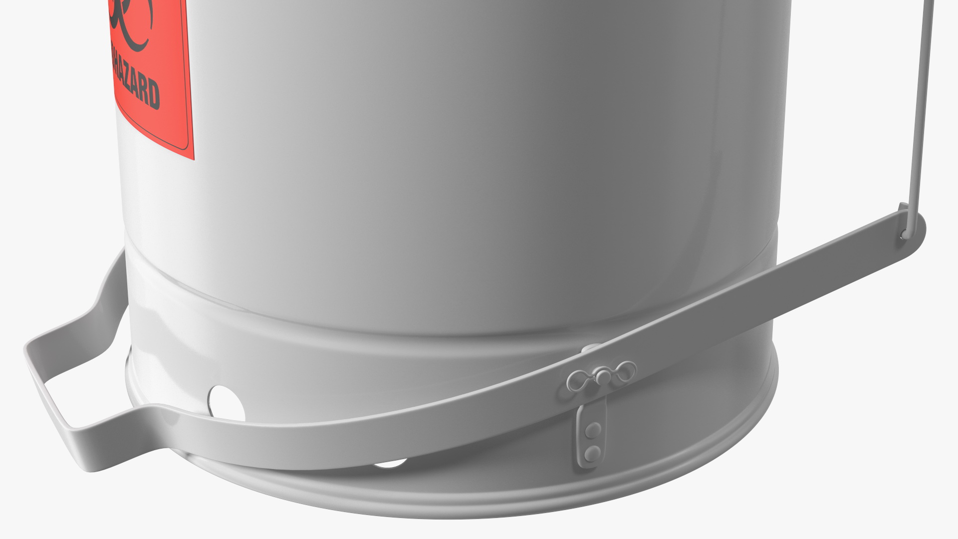 3D Biohazard Steel Waste Can with Foot Pedal