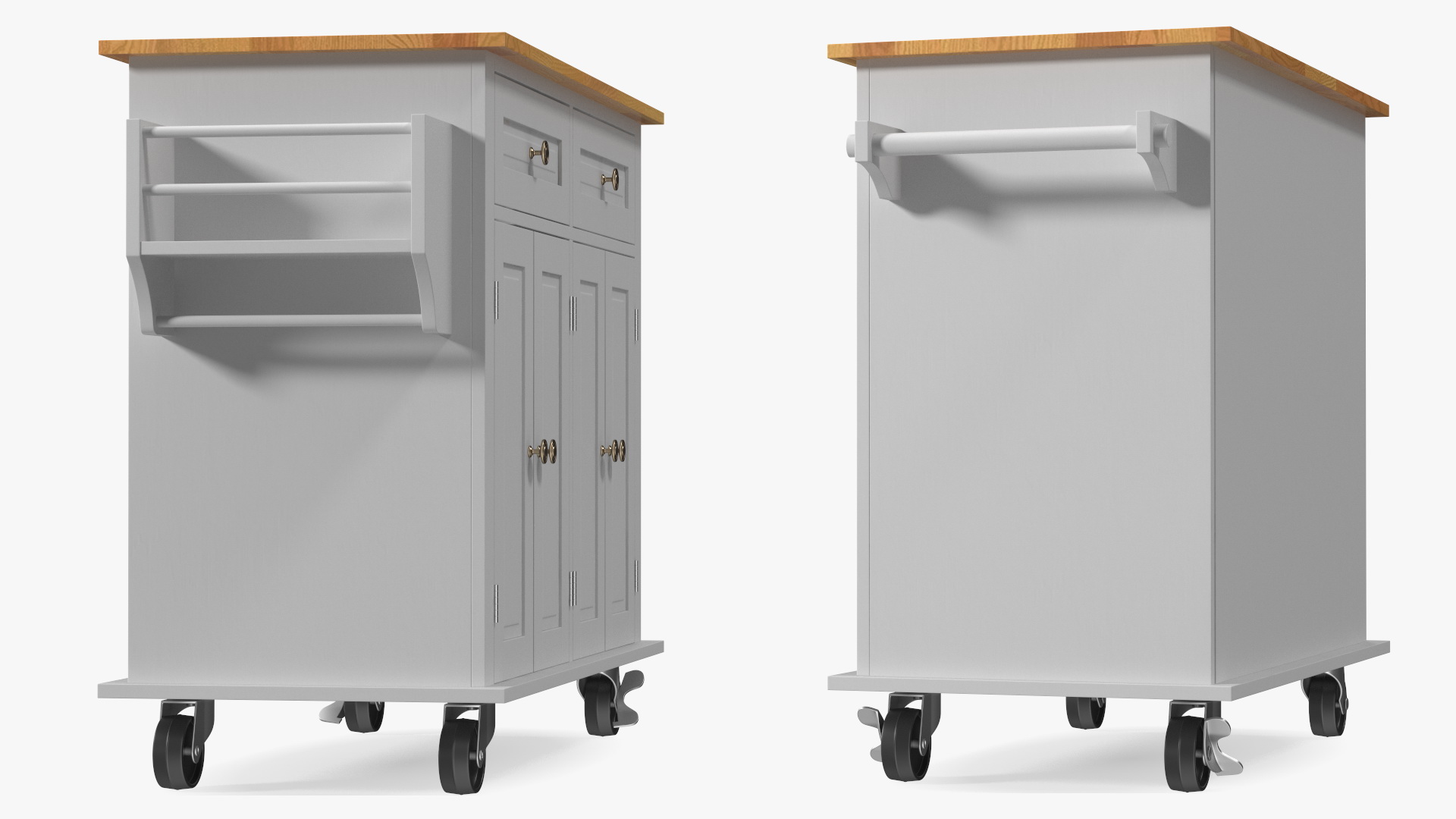 3D model Movable Kitchen Cupboard White