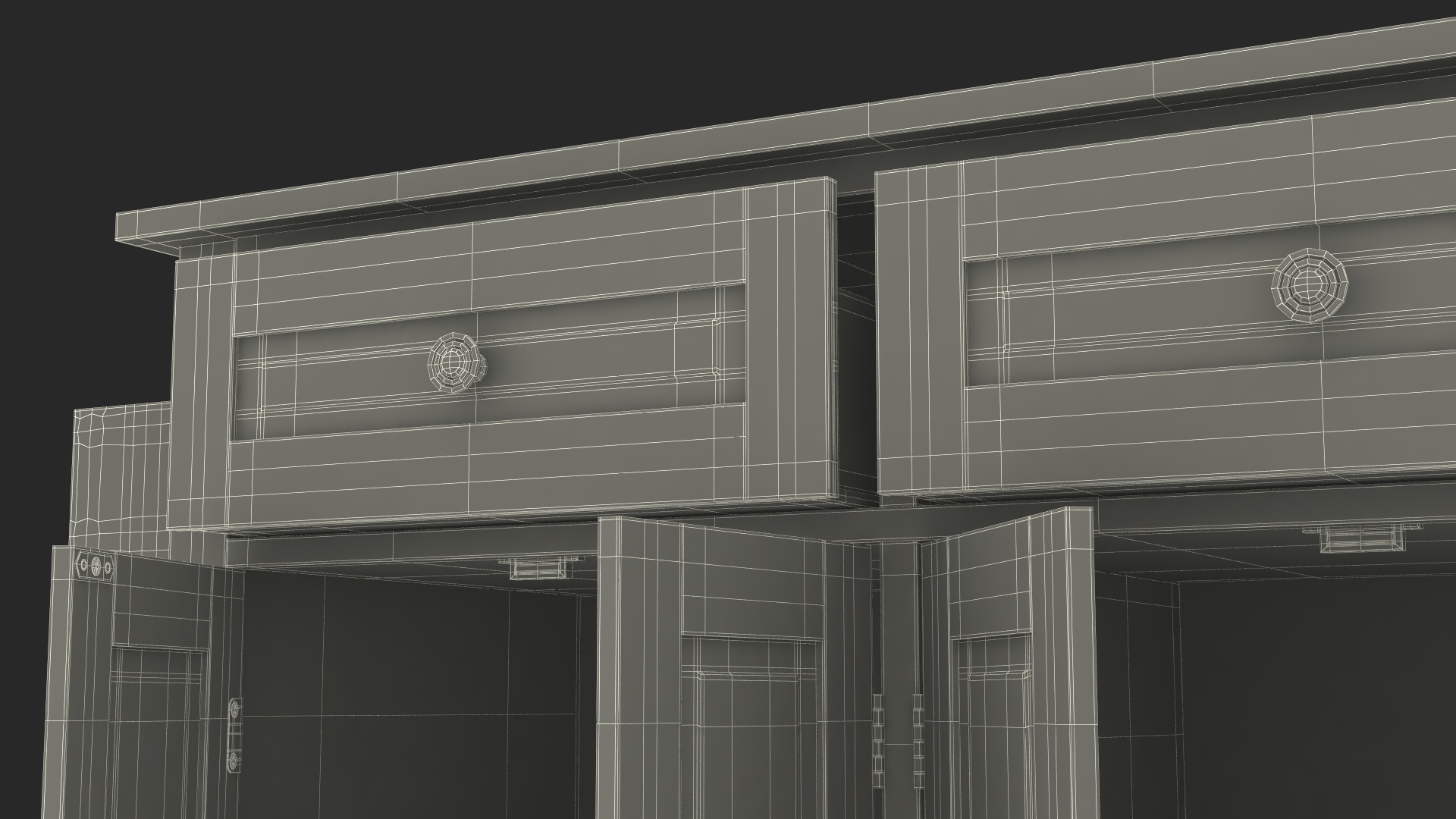 3D model Movable Kitchen Cupboard White