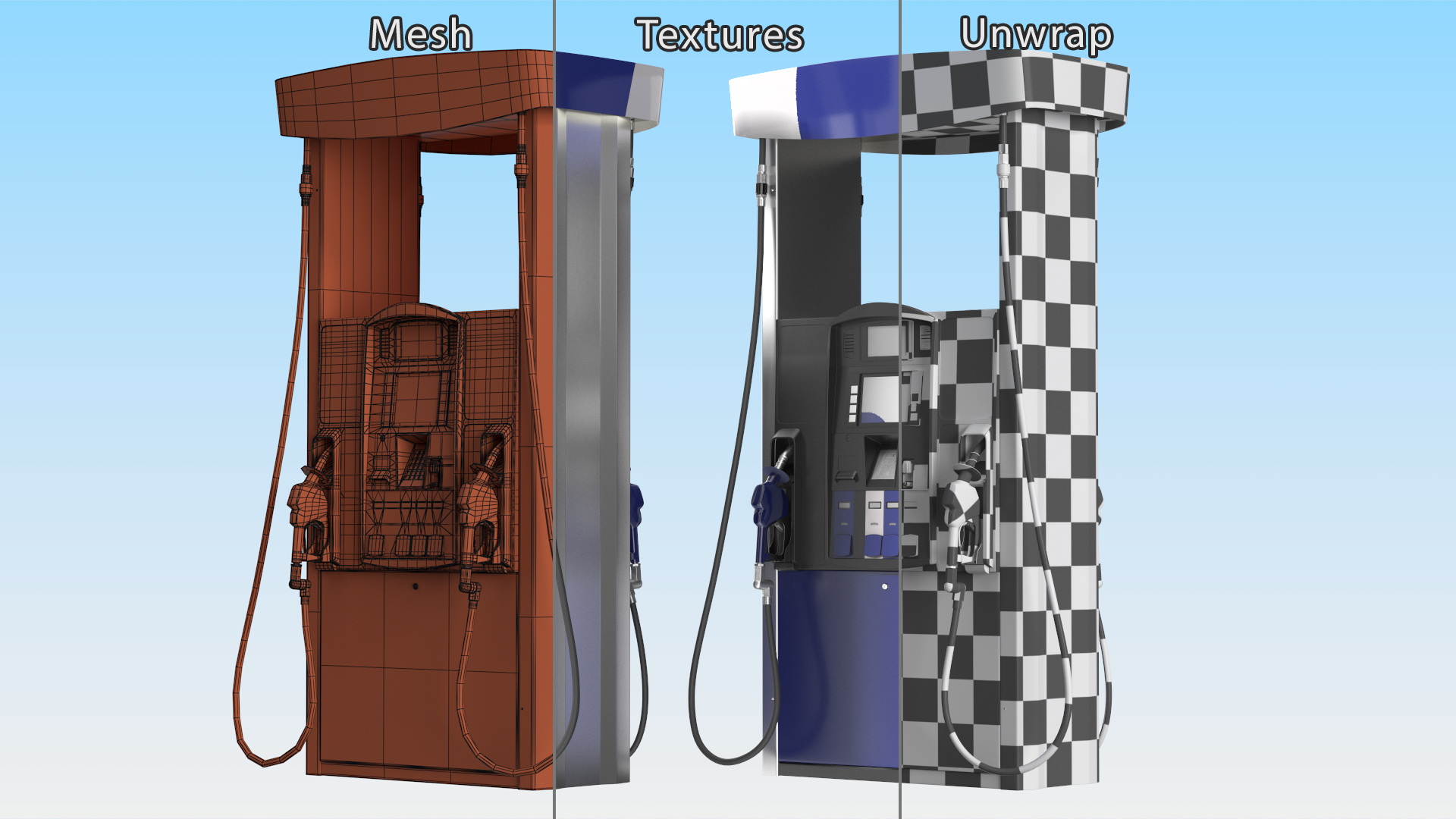 3D Gas Pump Blue model