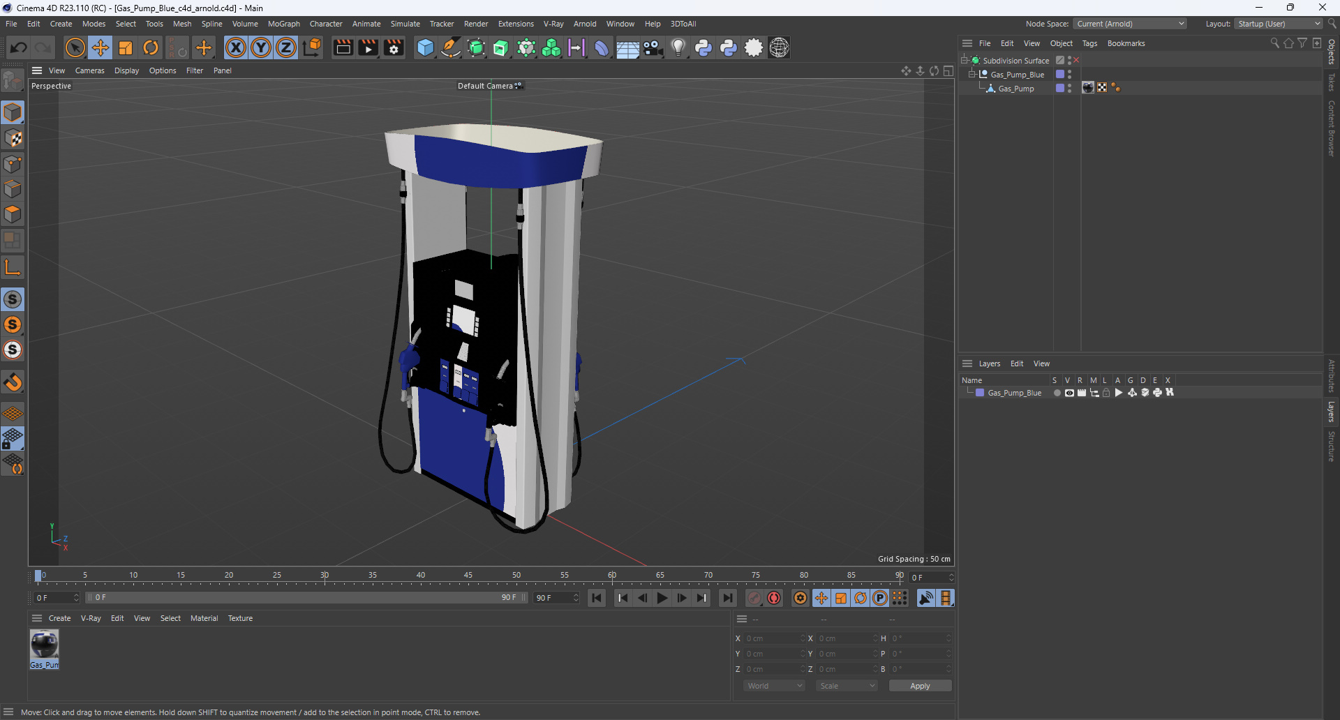 3D Gas Pump Blue model