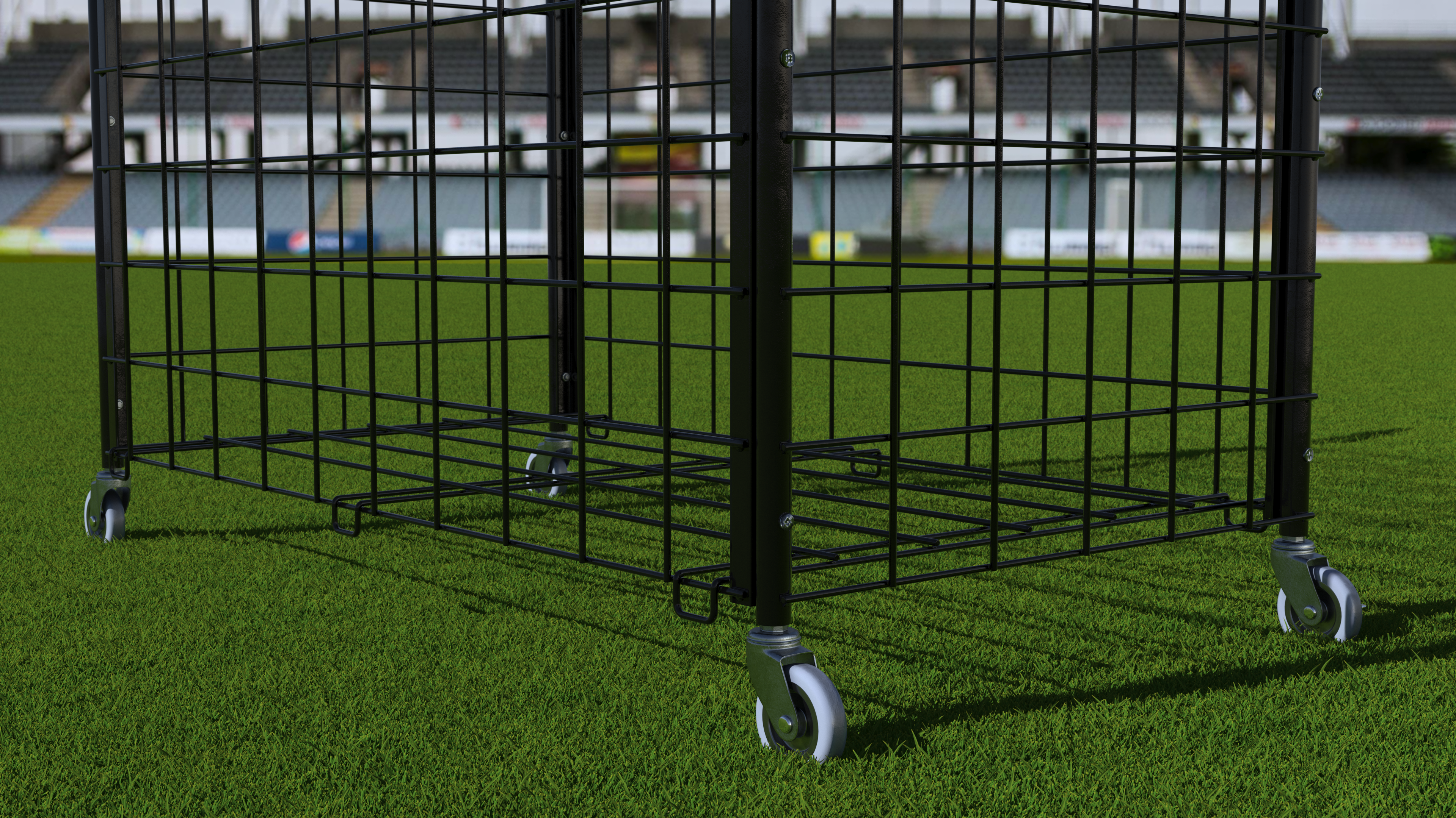 Black Metal Sports Ball Storage Cart, view 2