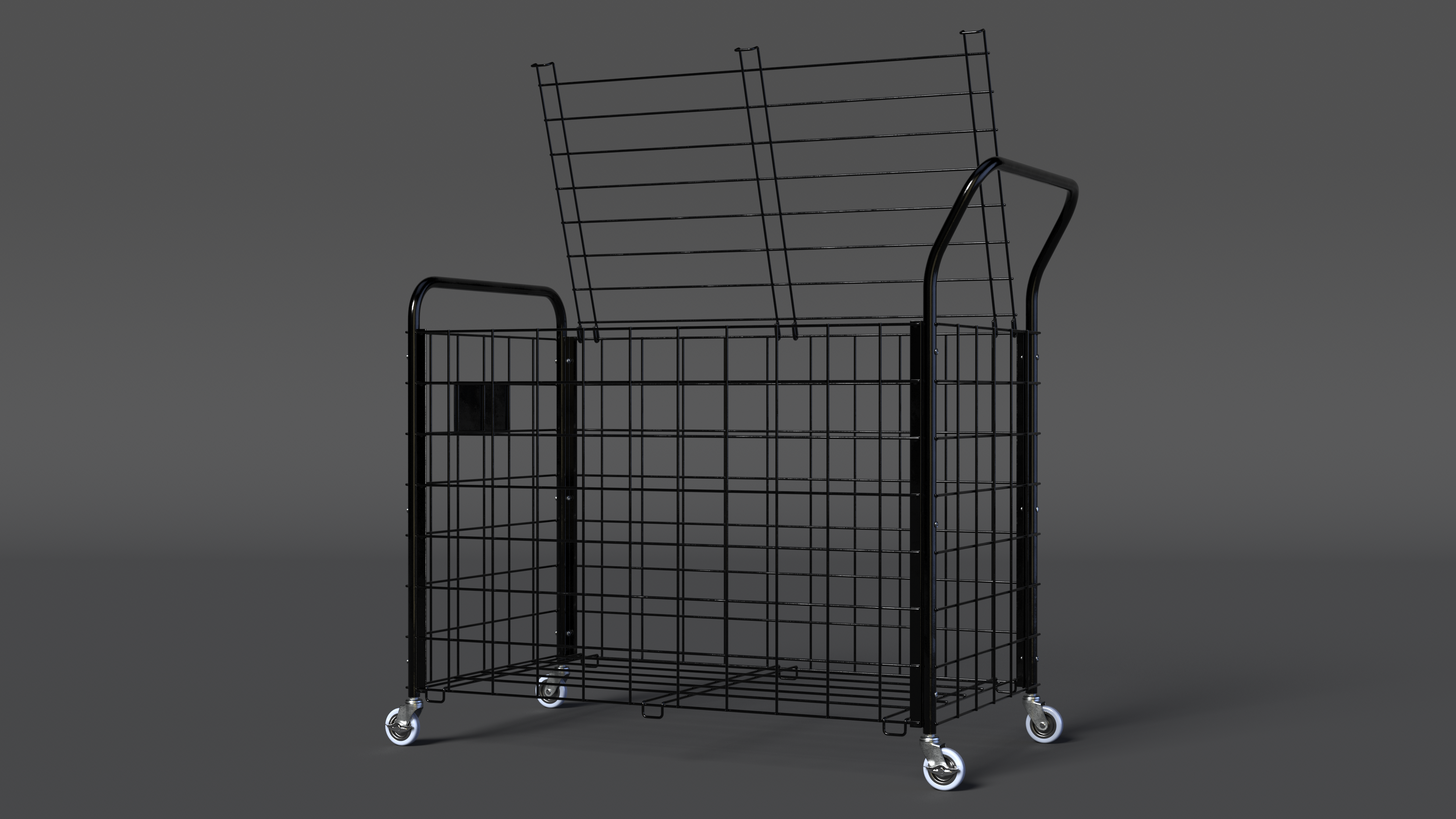 Black Metal Sports Ball Storage Cart, view 9