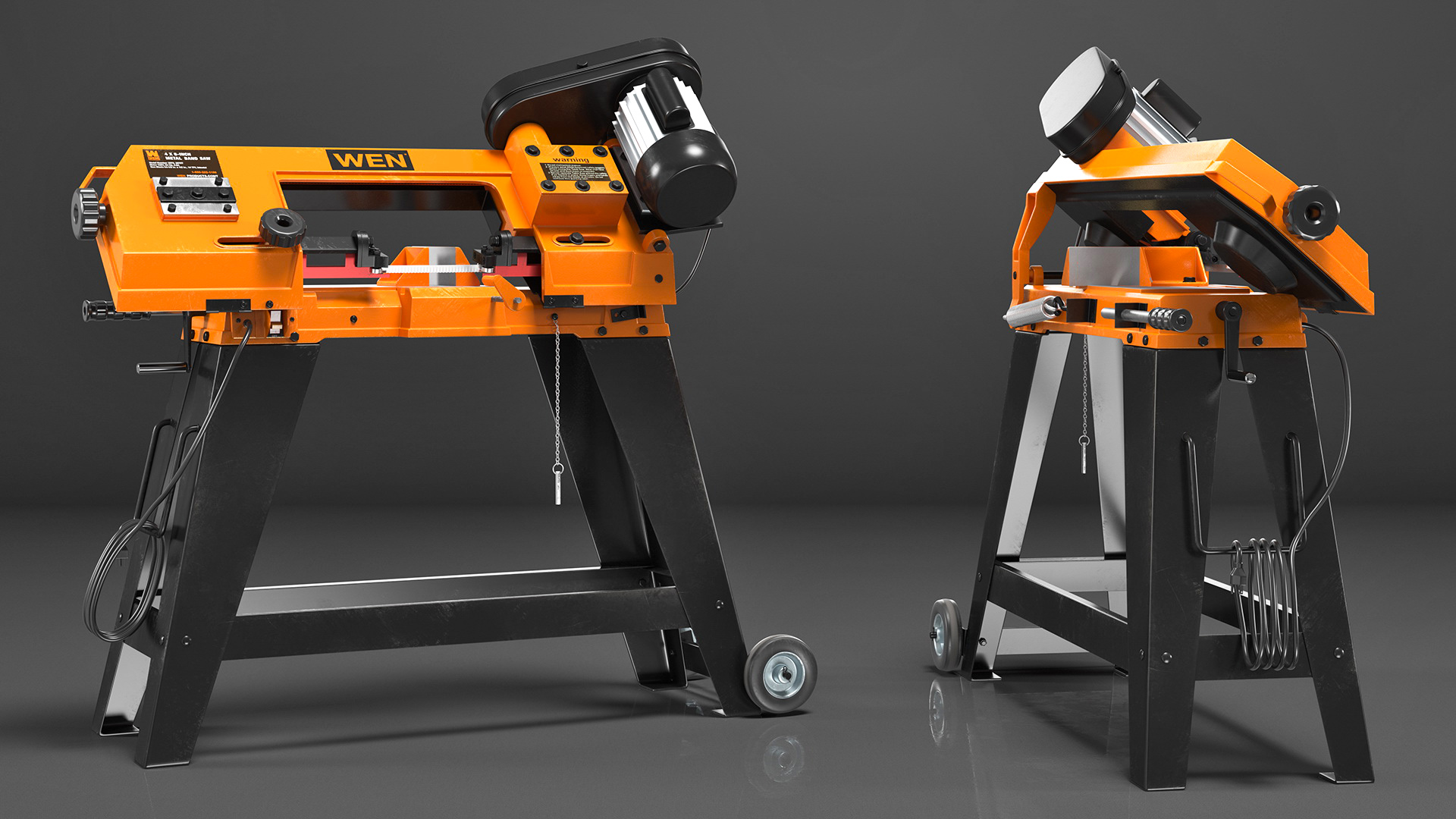 3D model WEN 3970T Metal Cutting Band Saw with Stand Rigged