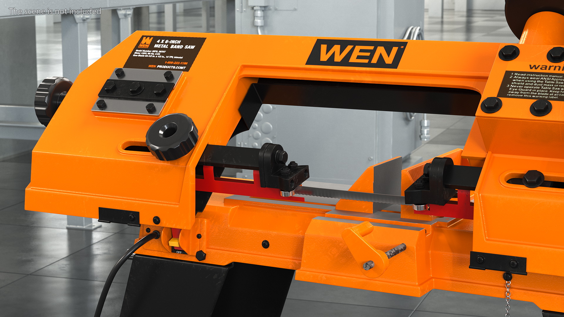 3D model WEN 3970T Metal Cutting Band Saw with Stand Rigged
