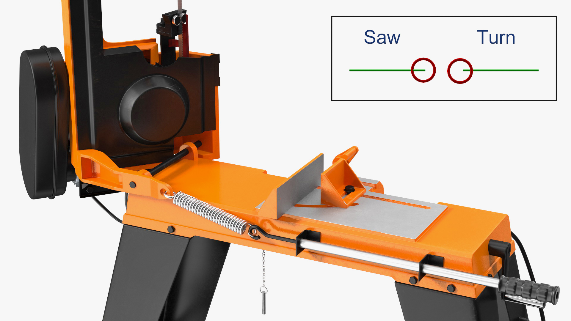 3D model WEN 3970T Metal Cutting Band Saw with Stand Rigged