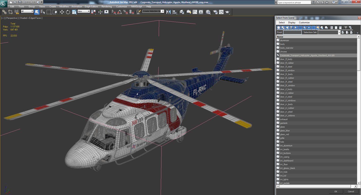 Corporate Transport Helicopter Agusta Westland AW189 3D