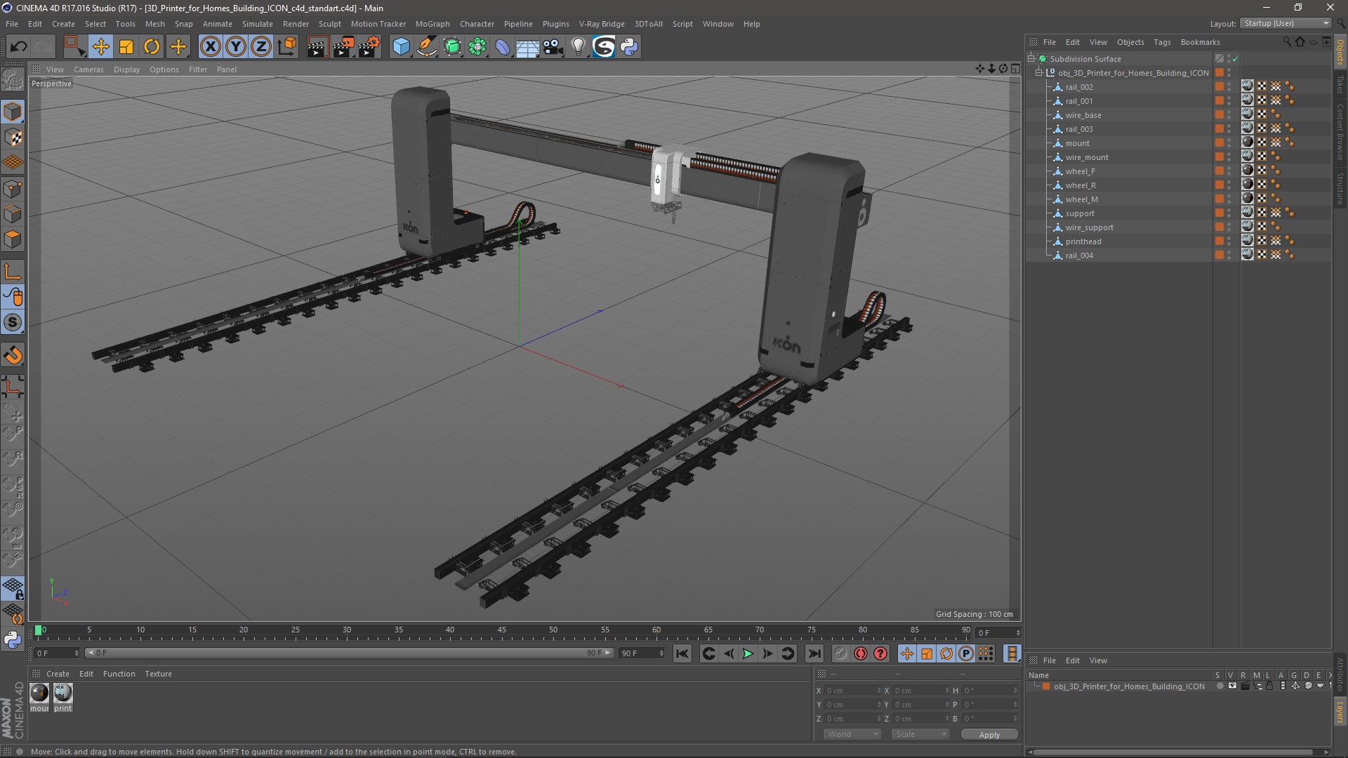 3D Printer for Homes Building ICON 3D model