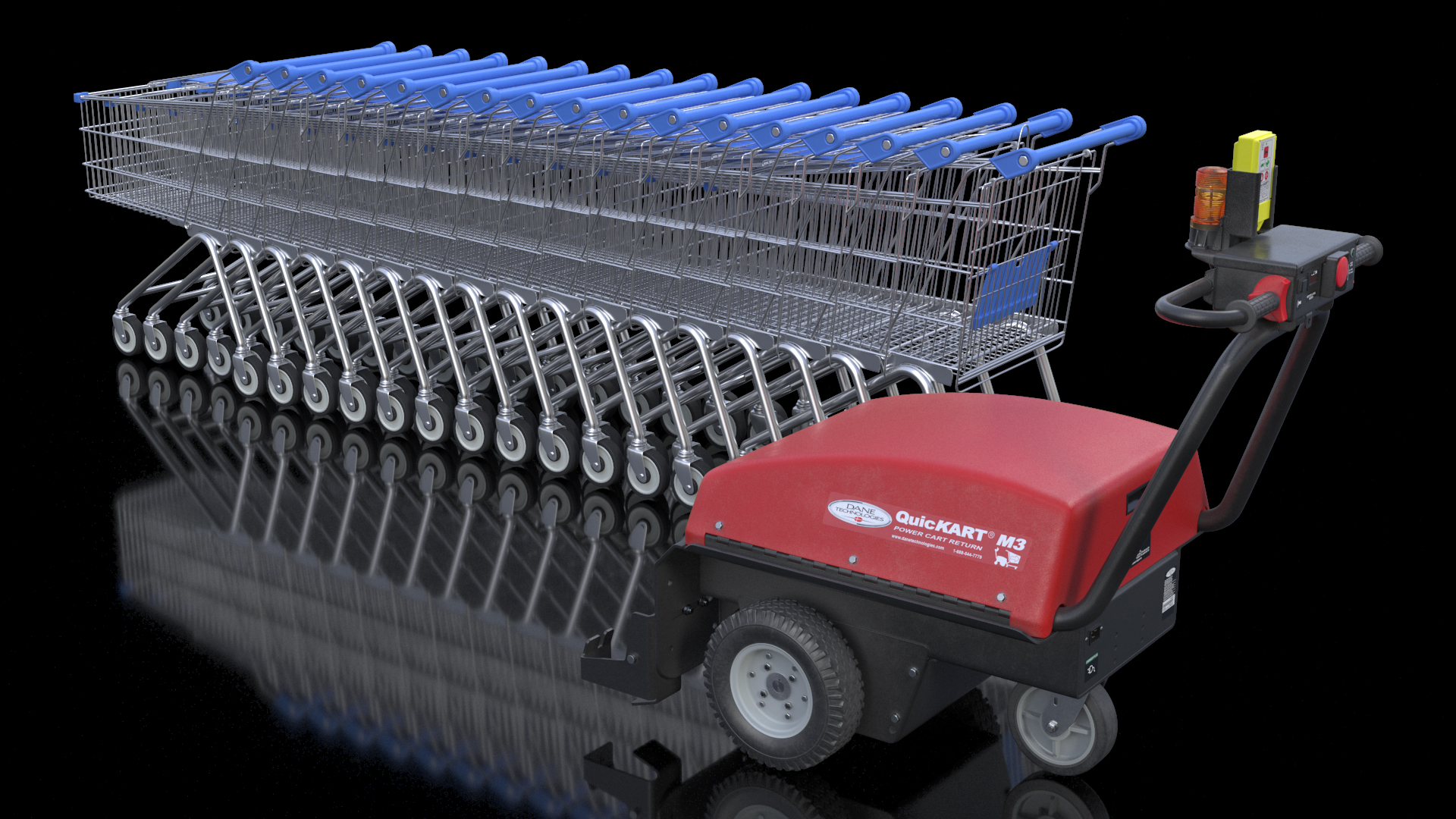 3D model Electric Shopping Cart Retriever with Trolley