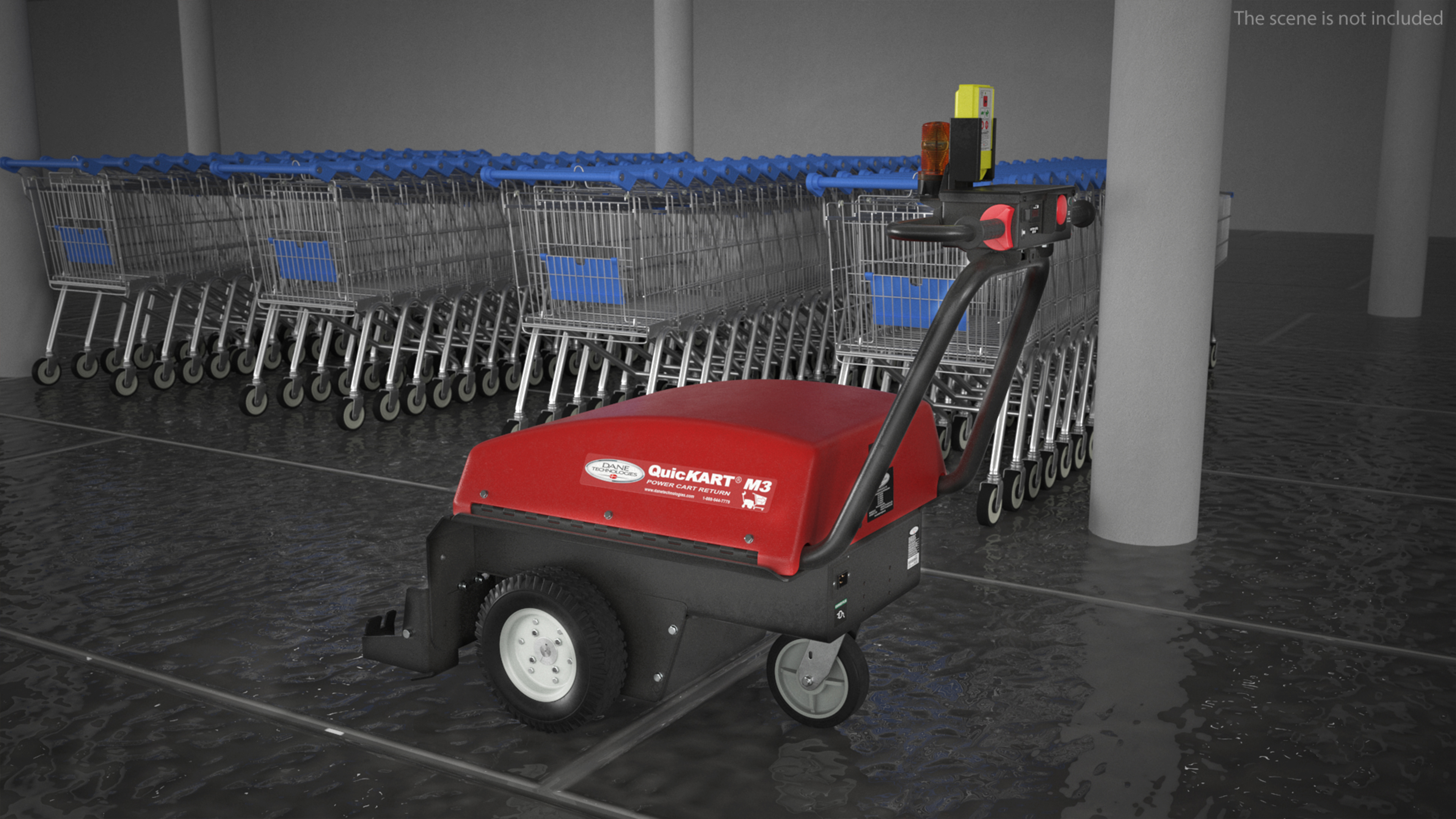 3D model Electric Shopping Cart Retriever with Trolley