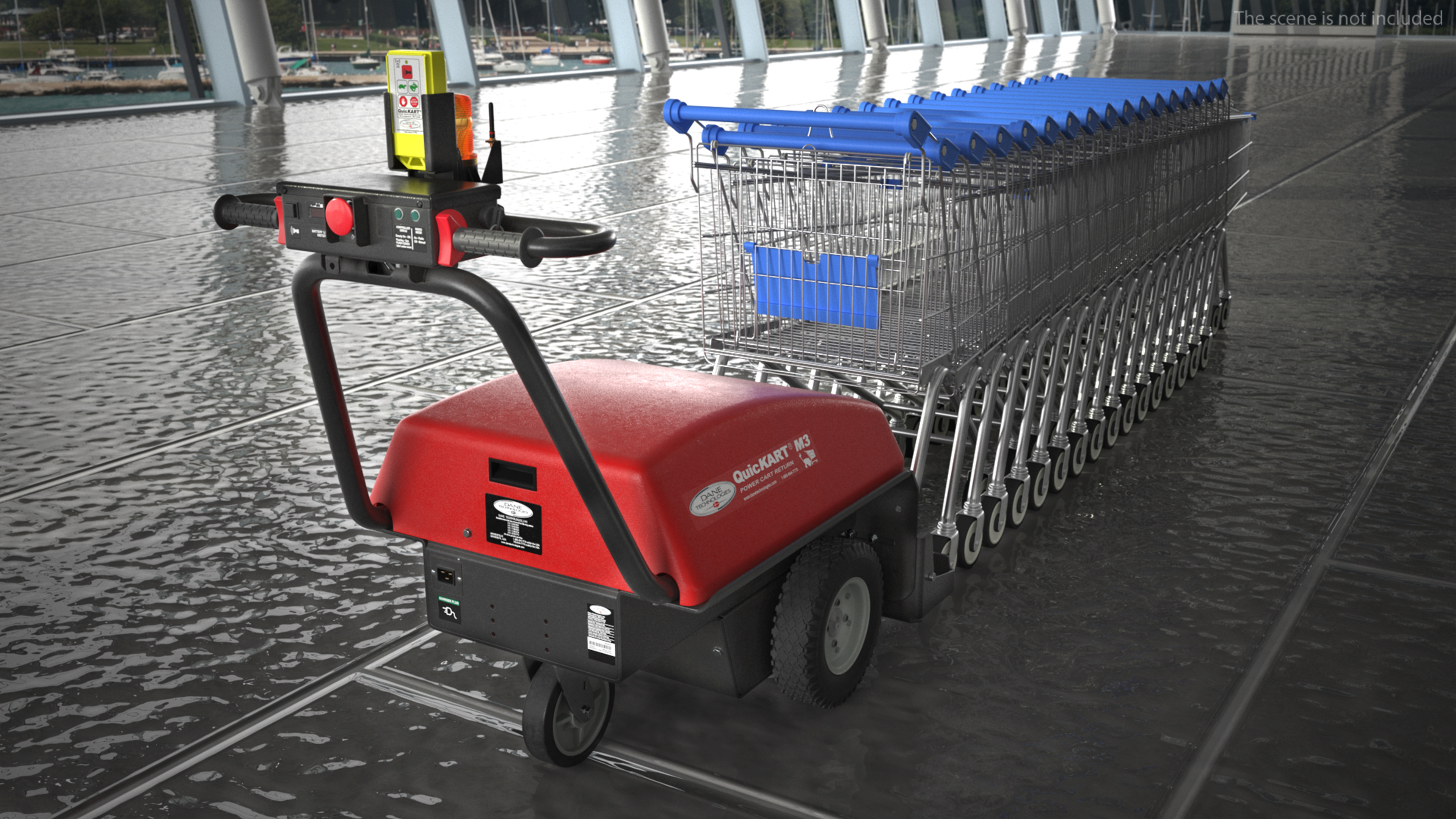 3D model Electric Shopping Cart Retriever with Trolley