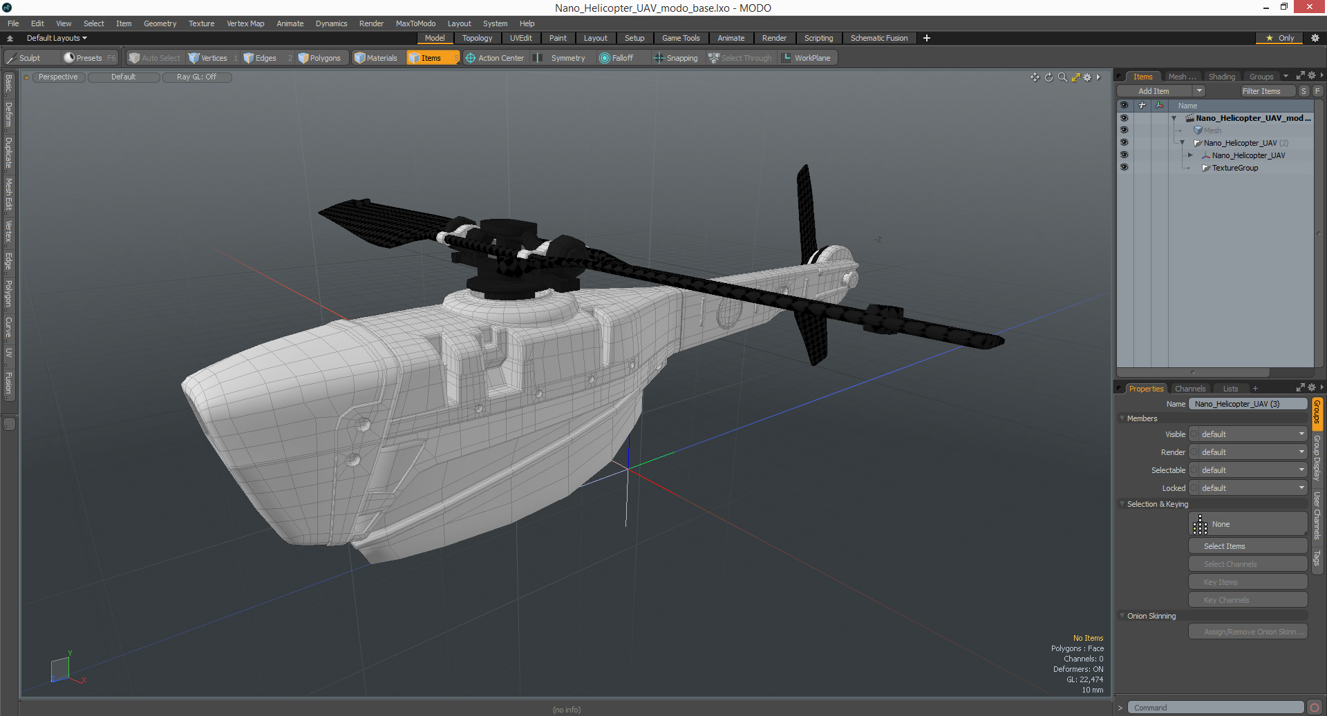 Nano Helicopter UAV 3D model