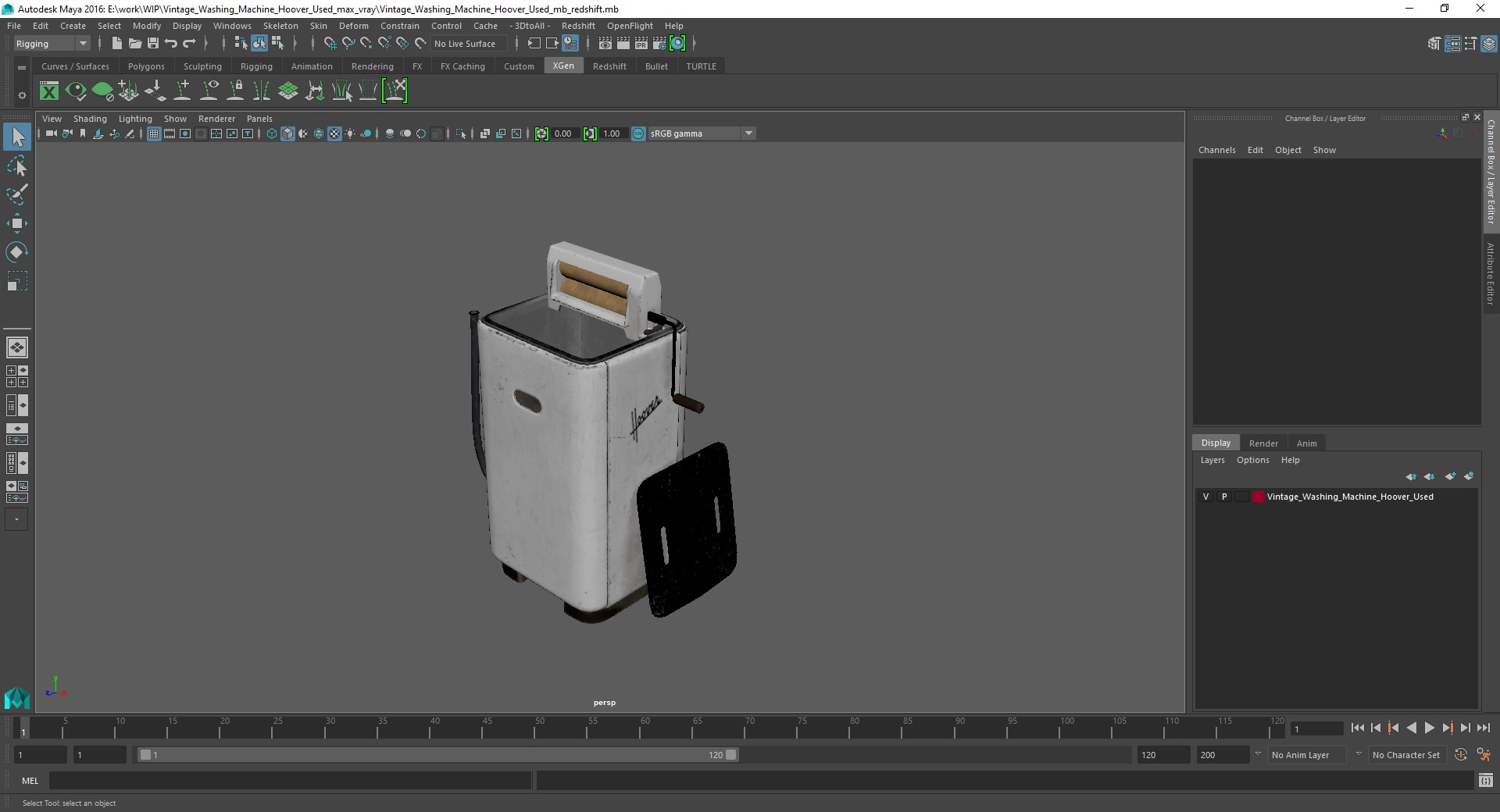 3D model Vintage Washing Machine Hoover Used