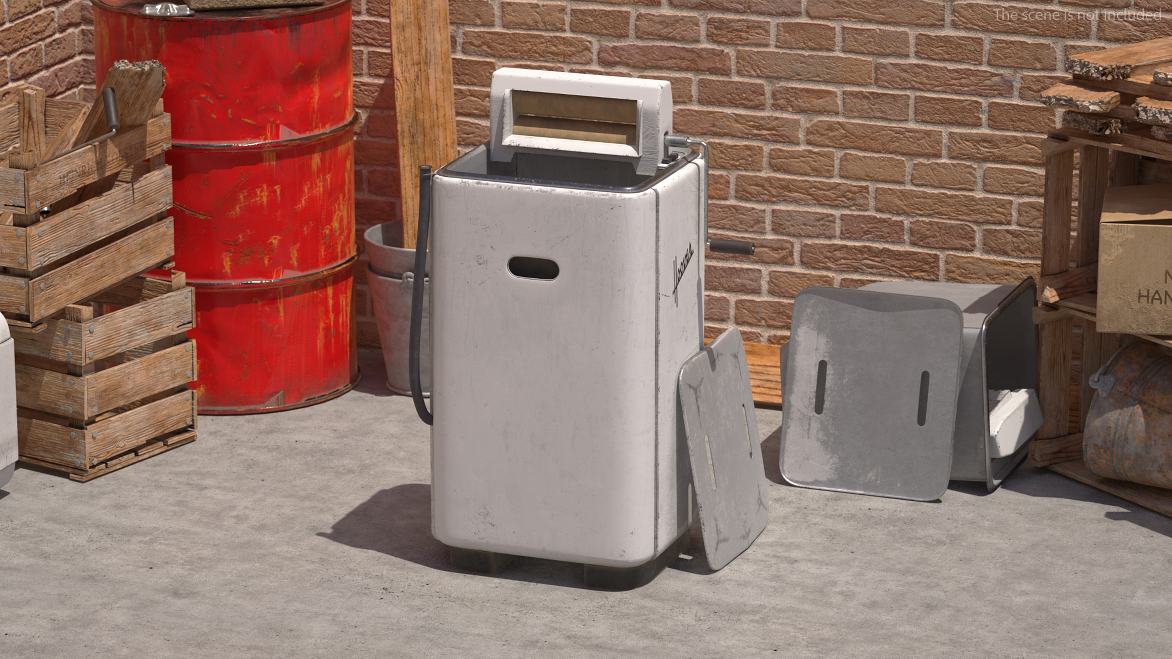 3D model Vintage Washing Machine Hoover Used