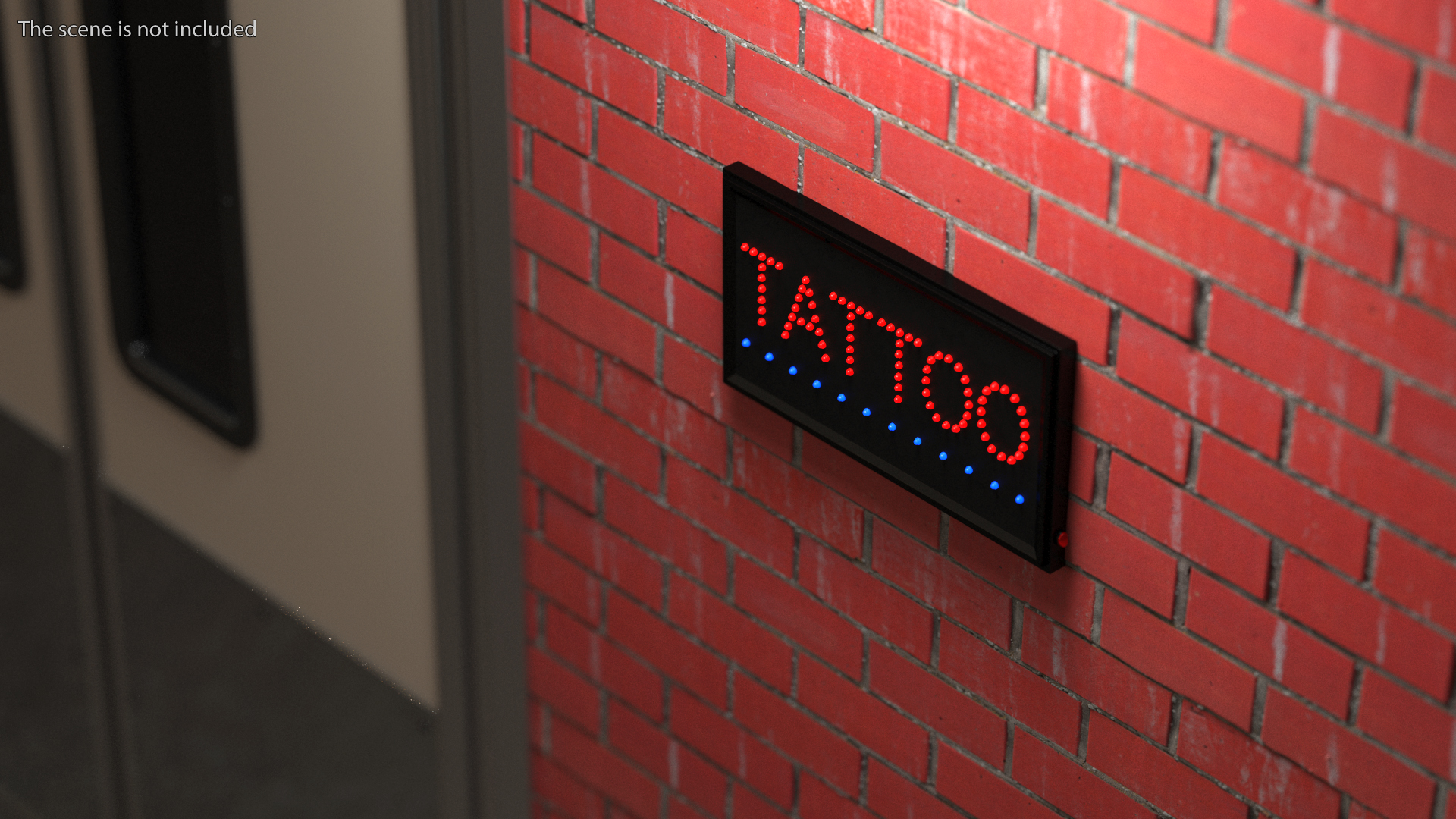 3D Light Billboard Tattoo LED Red Sign ON model