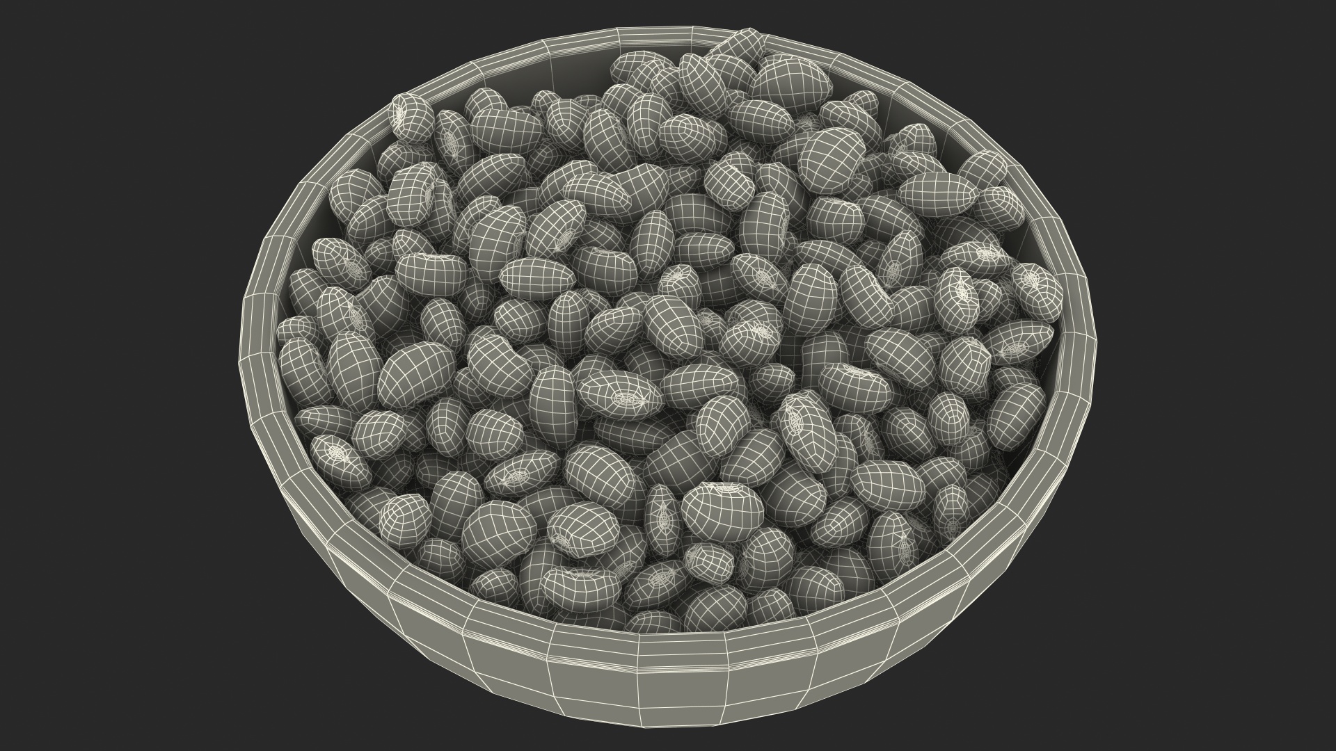 Full Bowl of Dark Red Kidney Beans 3D model