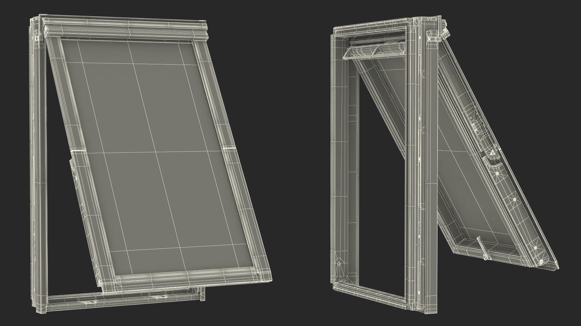 3D Roof Window 118 x 188 cm Rigged