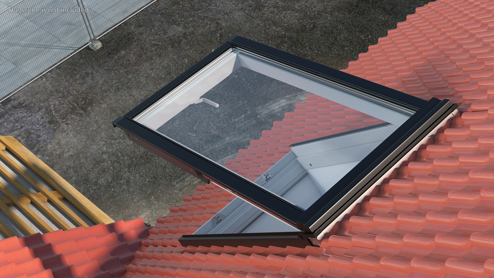 3D Roof Window 118 x 188 cm Rigged