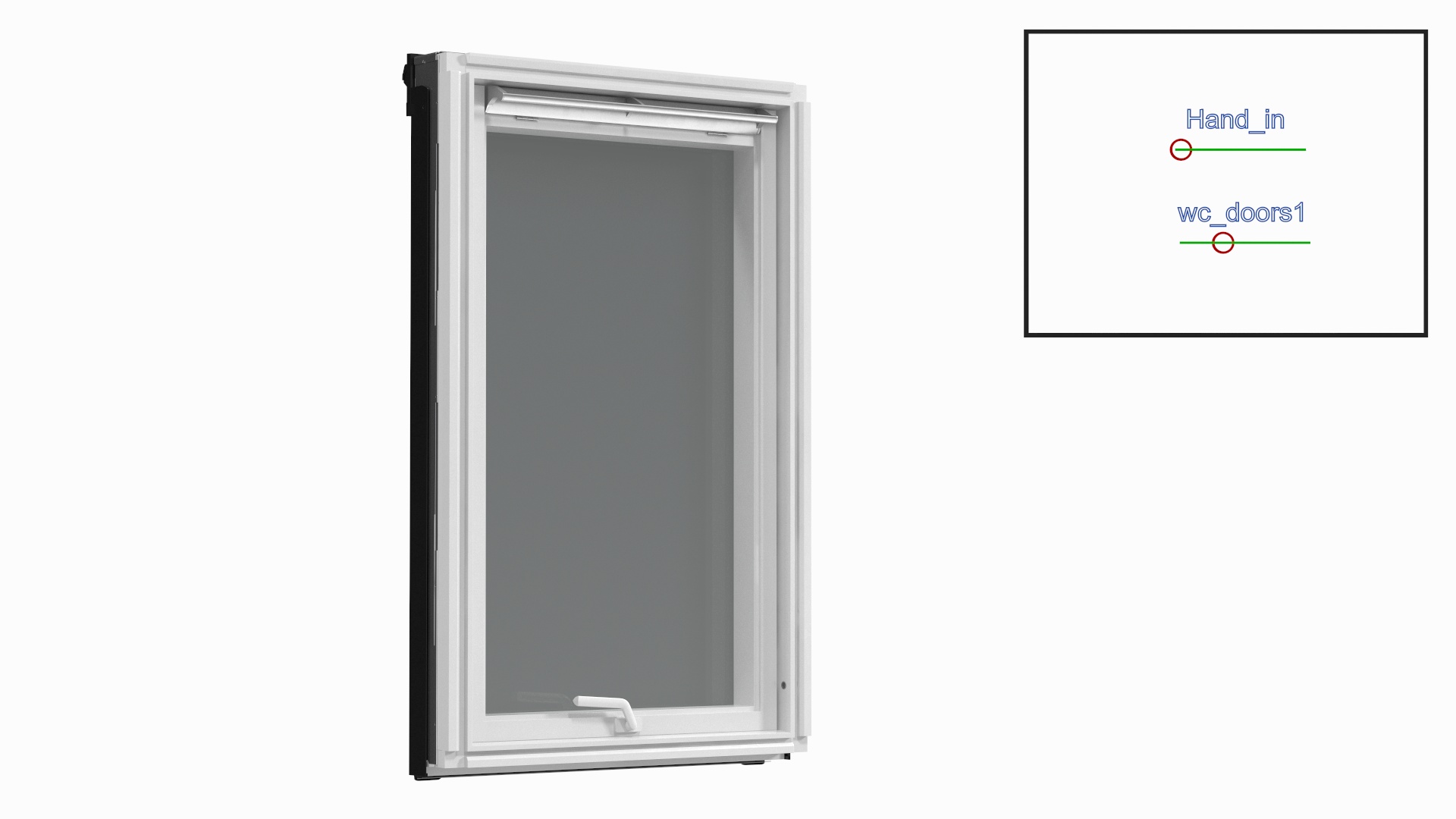 3D Roof Window 118 x 188 cm Rigged