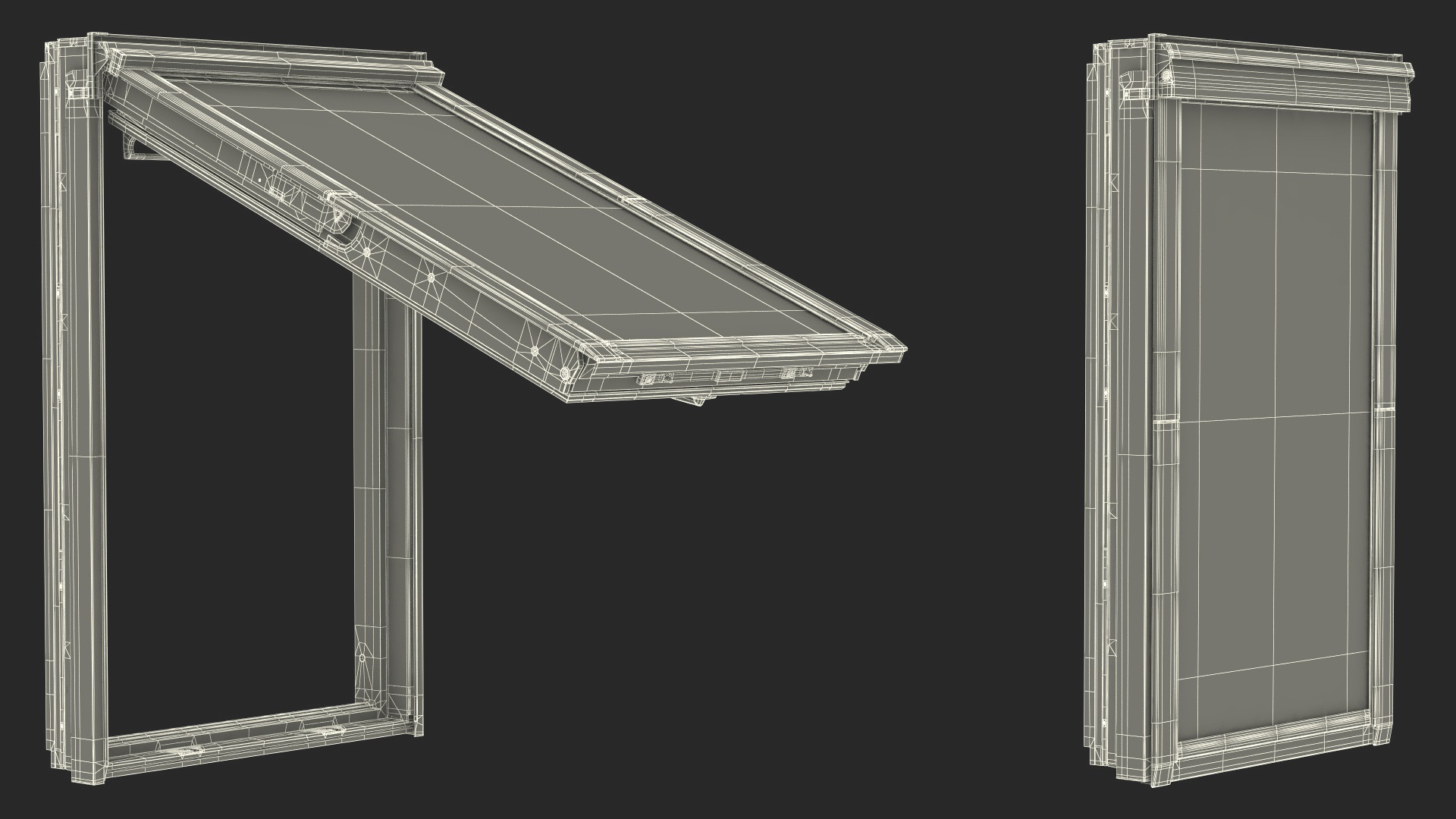 3D Roof Window 118 x 188 cm Rigged
